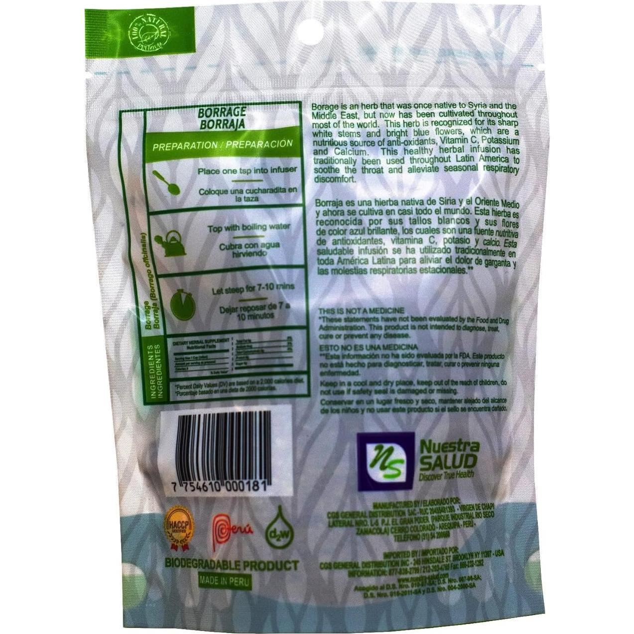 Té Herbal de Borraja 100% Natural Nuestra Salud 35g