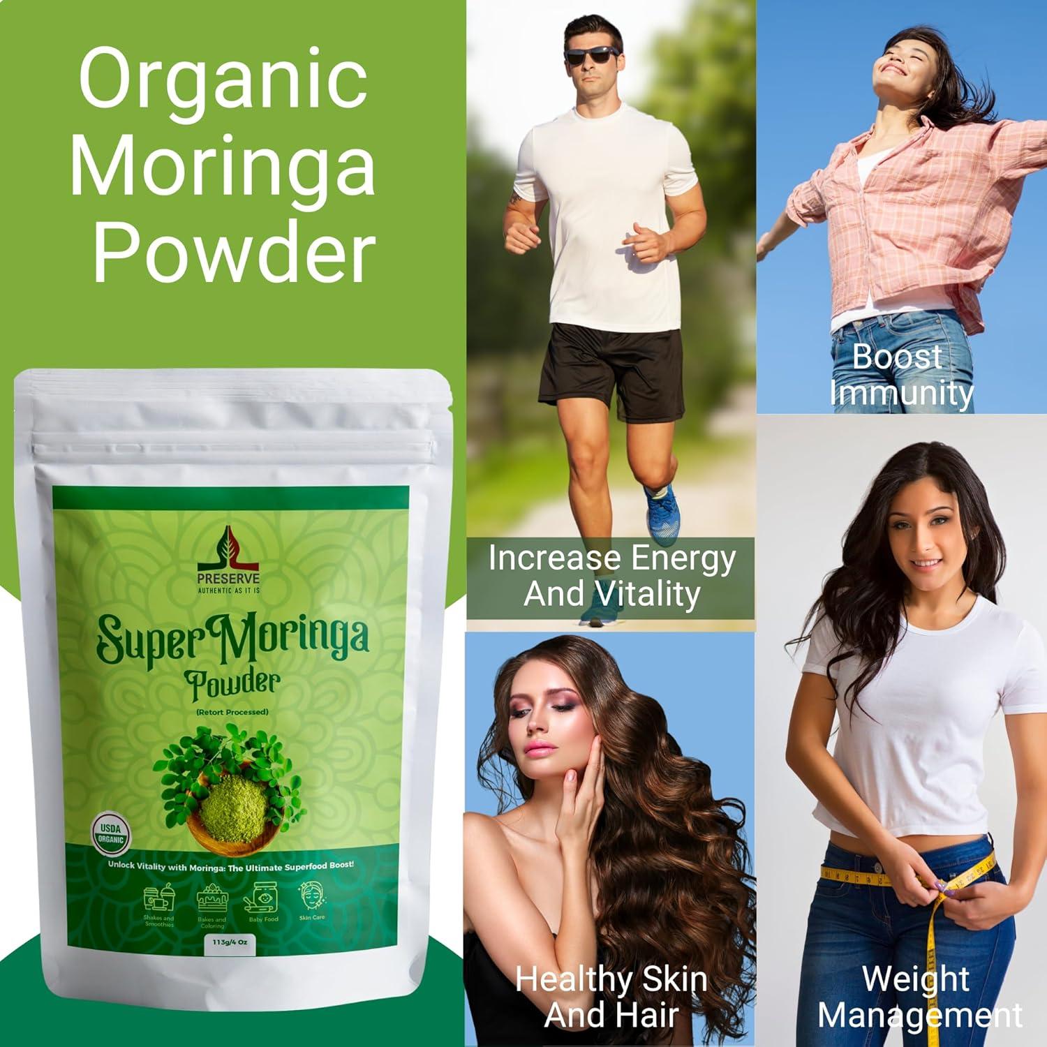 Polvo de Moringa Puro Silk Foods 113g - Sin Gluten y Vegano
