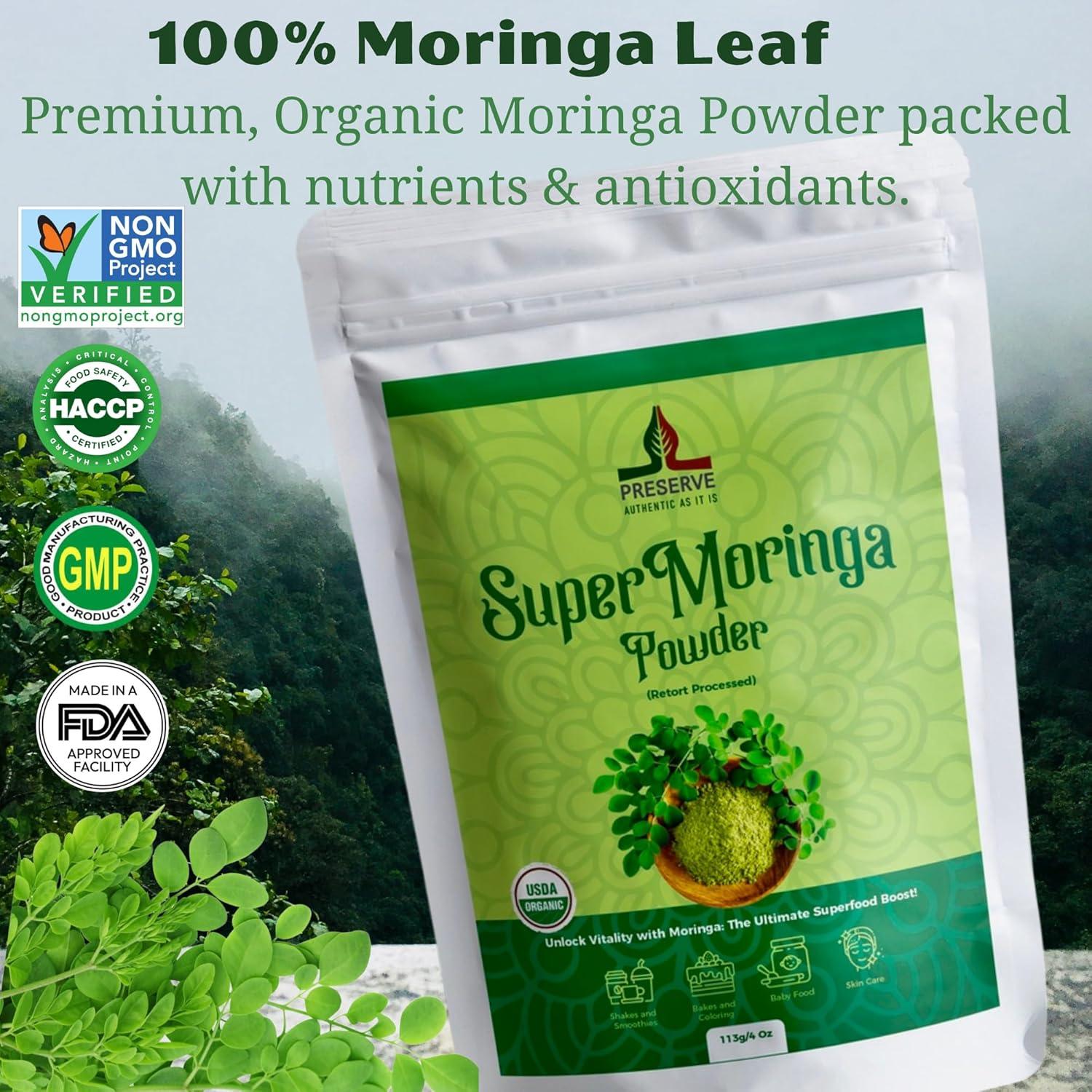 Polvo de Moringa Puro Silk Foods 113g - Sin Gluten y Vegano