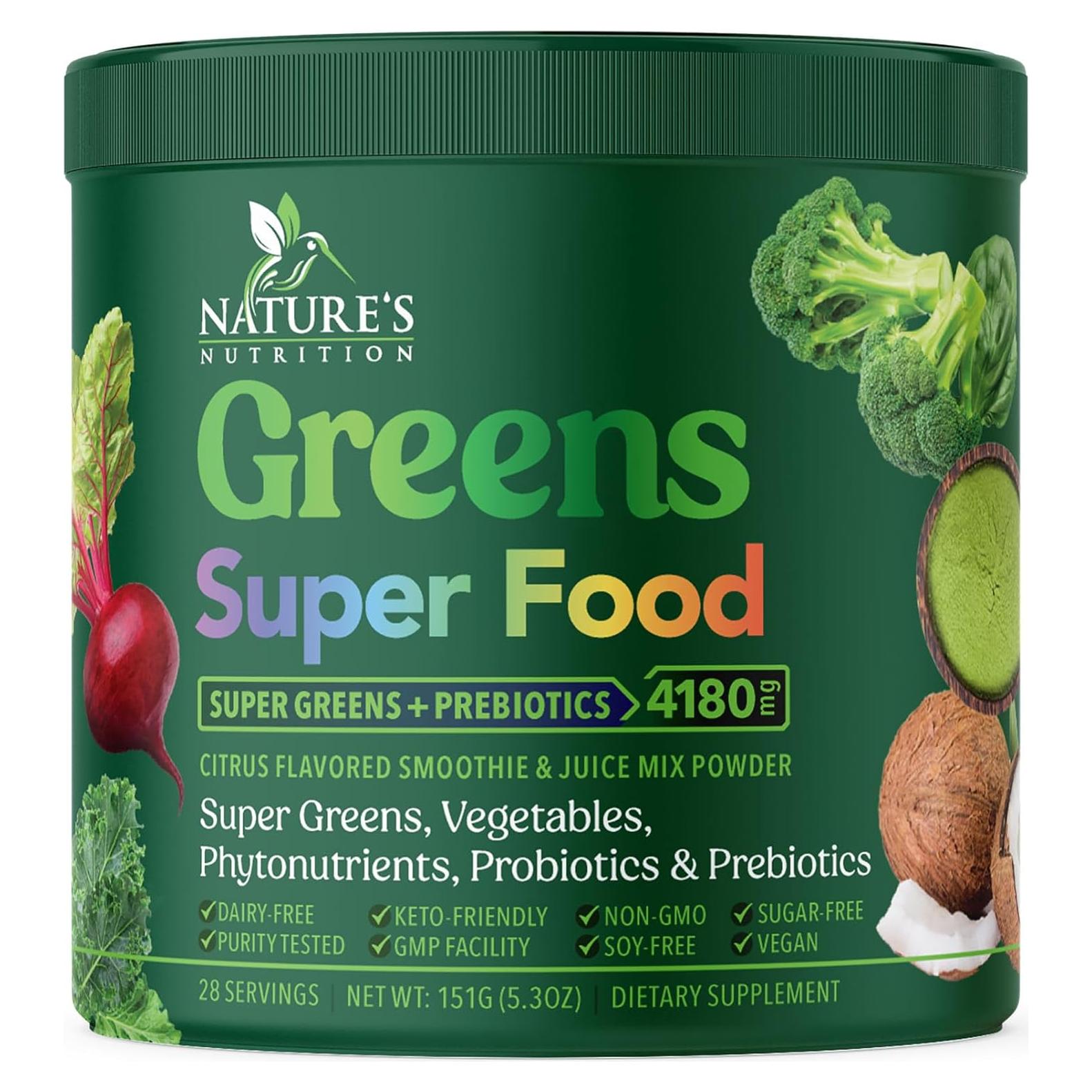 Polvo Verde Superalimento Nature's Nutrition 28 Porciones