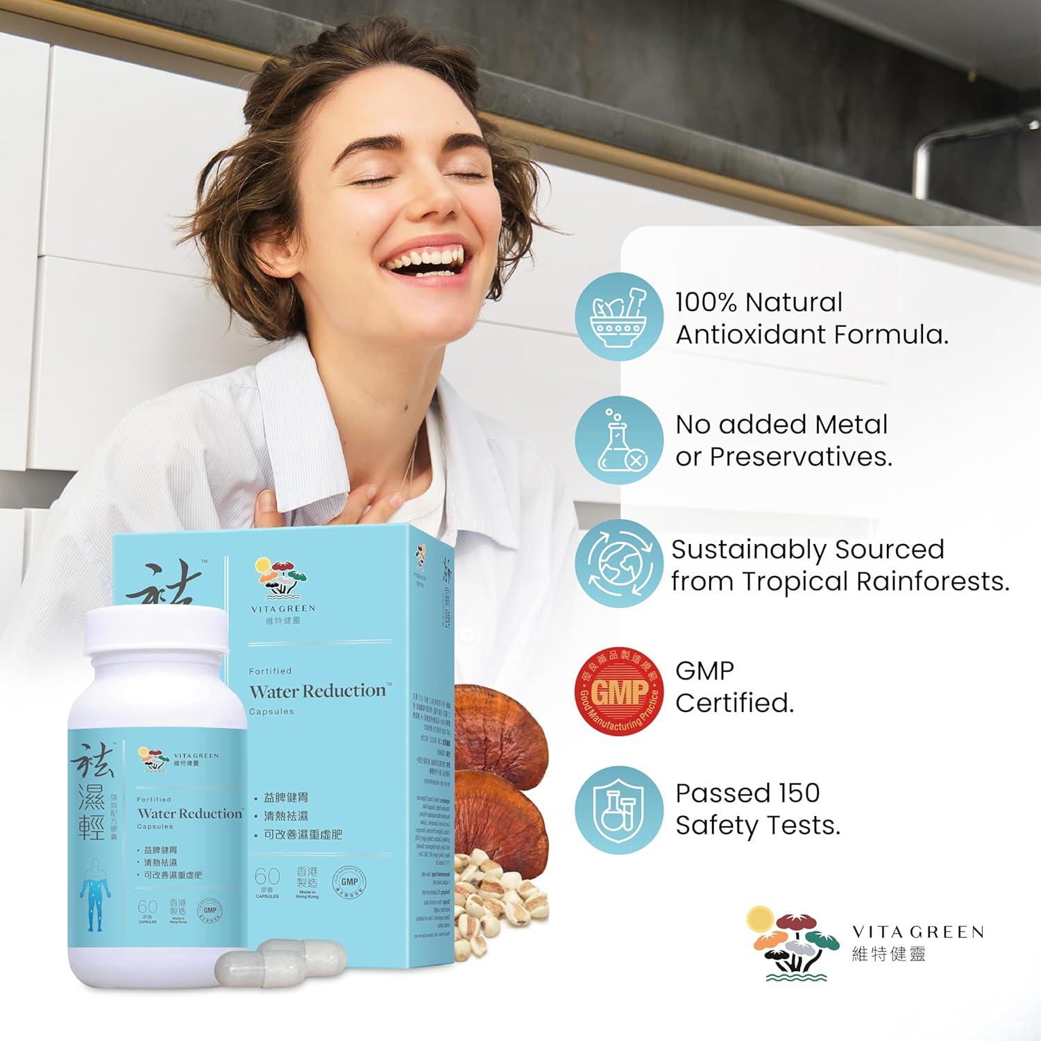 Píldoras Reducción de Agua Vita Green - 60 Cápsulas Veganas