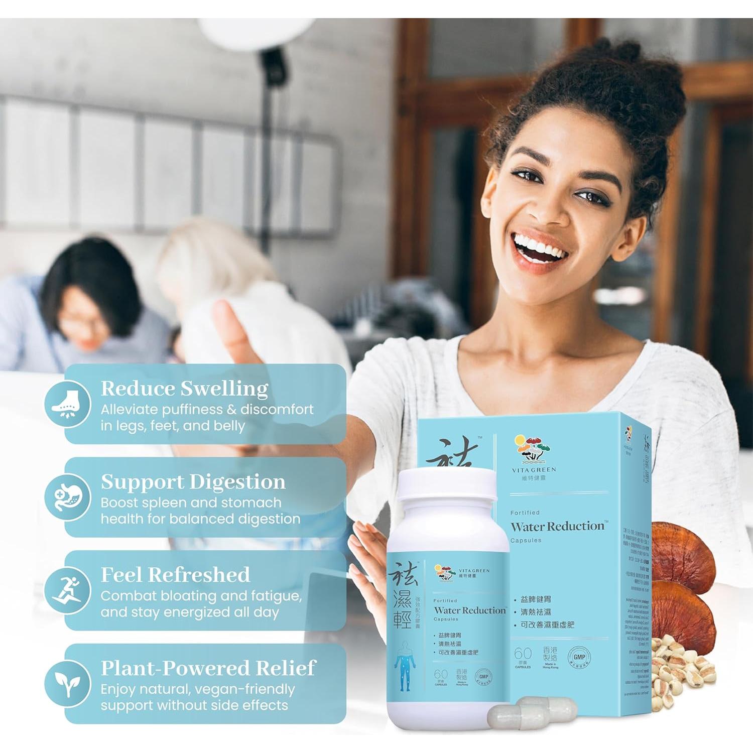 Píldoras Reducción de Agua Vita Green - 60 Cápsulas Veganas