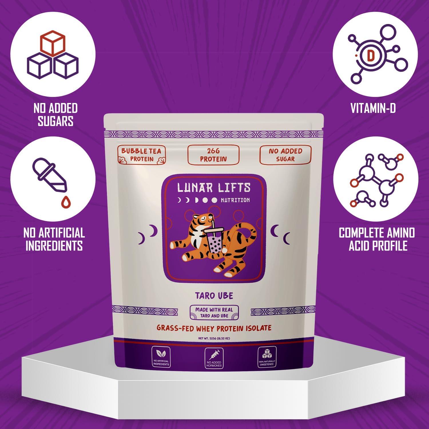 Polvo de Proteína de Taro Ube Lunar Lifts 0.53kg Sin Azúcares