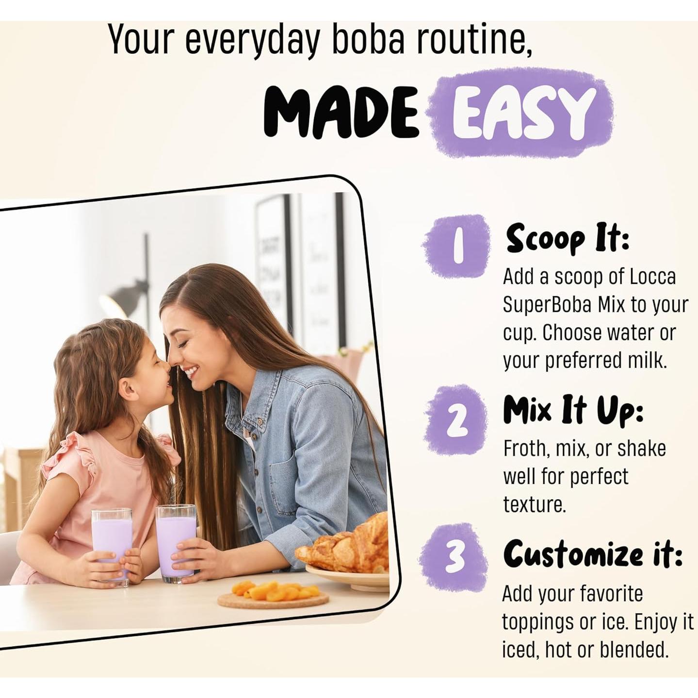 Polvo de Leche Té Taro Locca 560g - Orgánico y Antioxidante