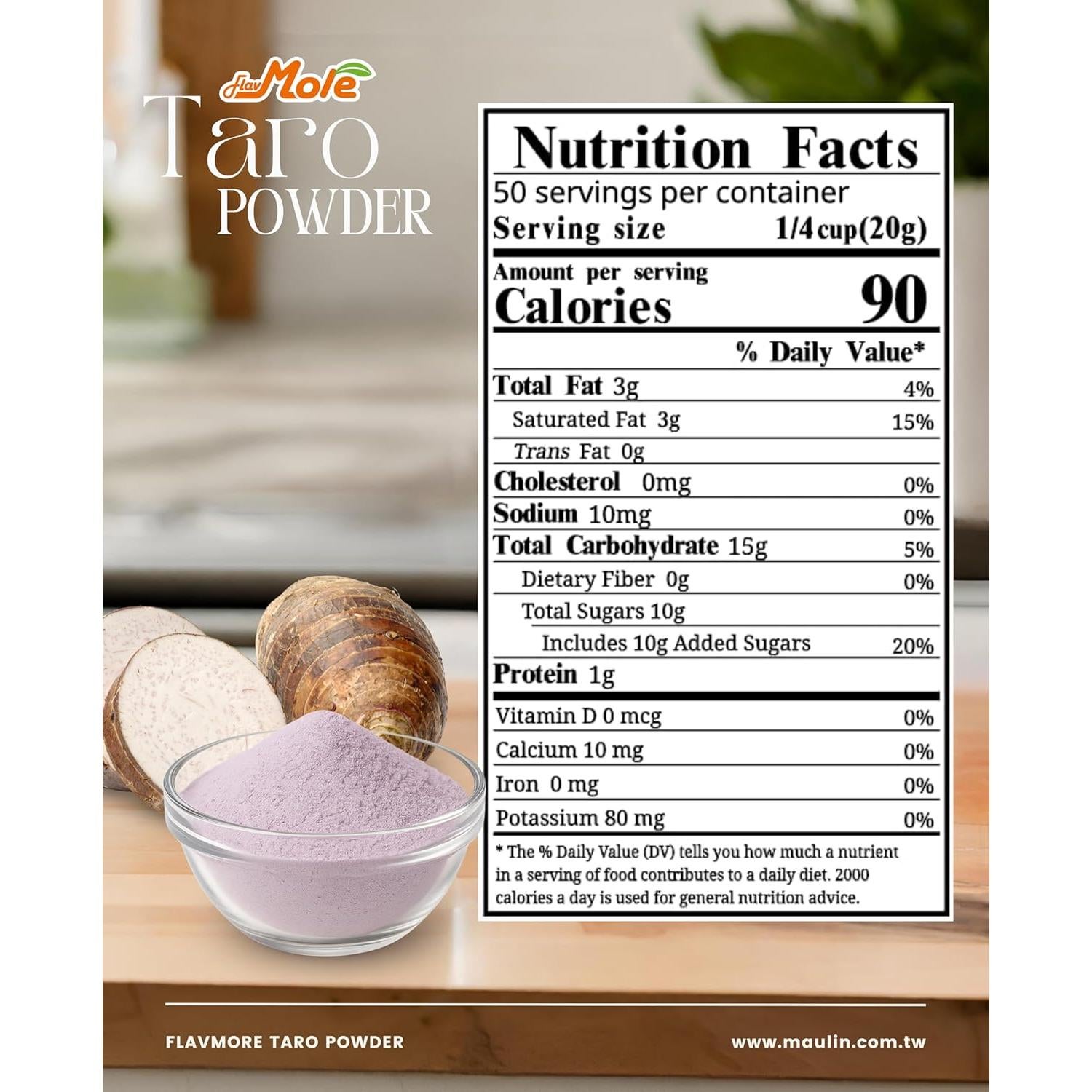 Polvo de Taro Flavmore 1 kg - Sin Gluten y Lacto-Vegetariano