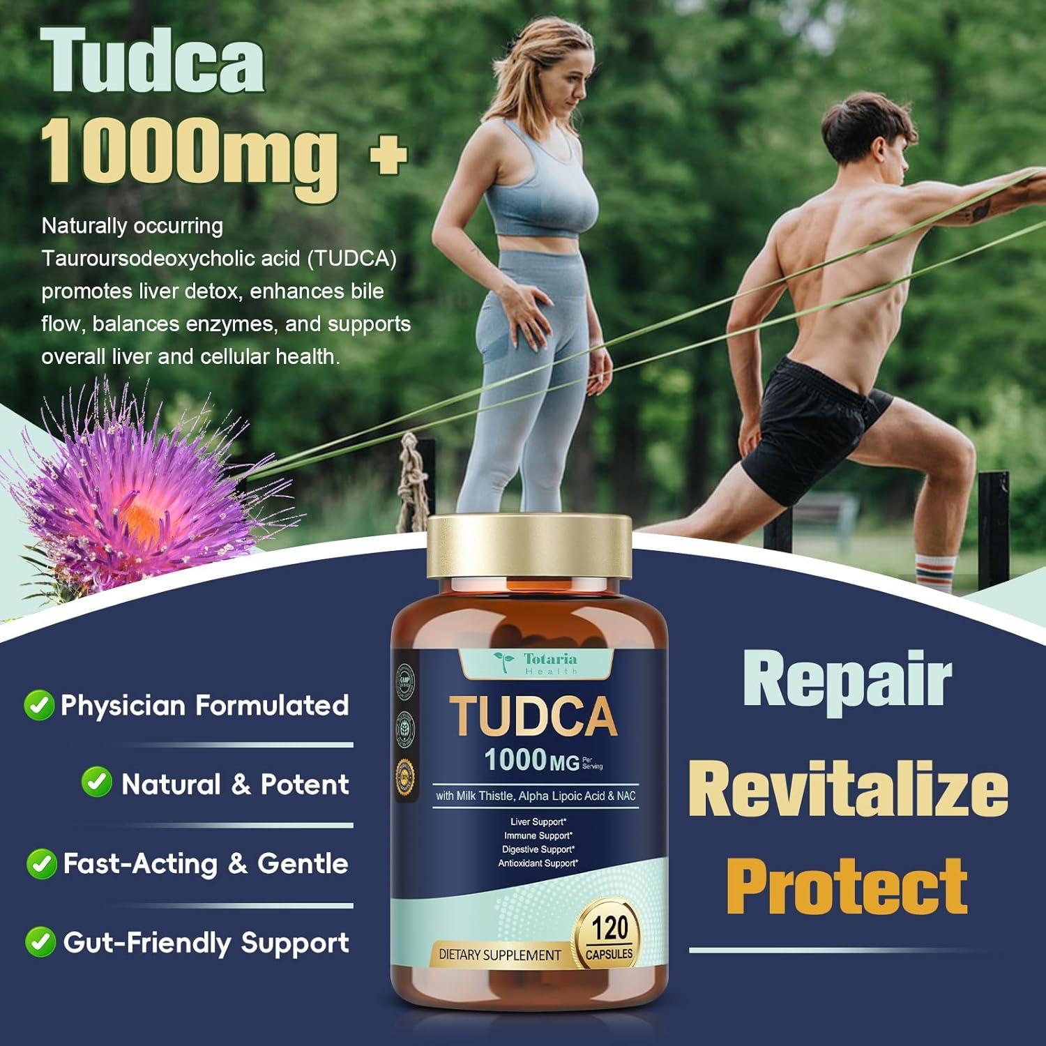 Suplemento Hepático TUDCA Totaria 1000mg Vegano 120 Cts