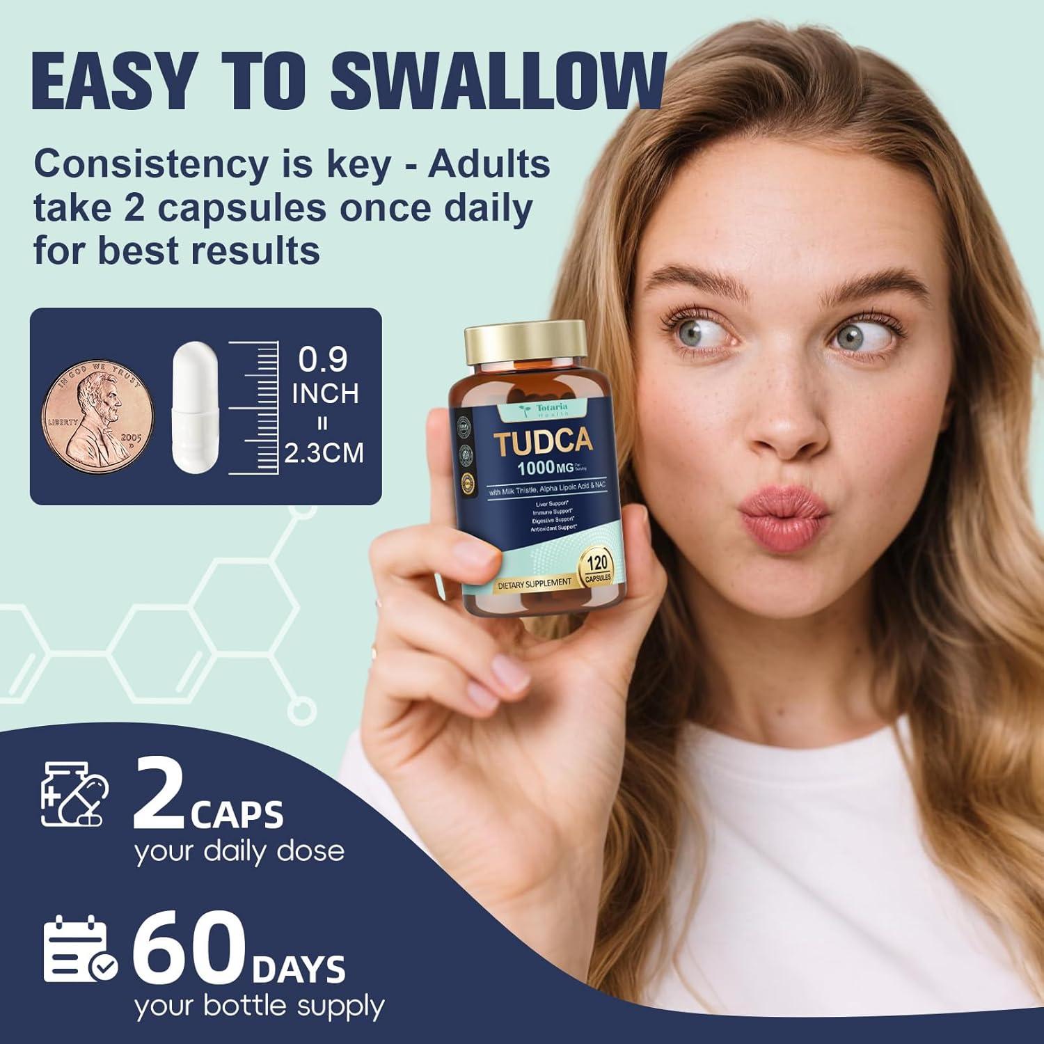 Suplemento Hepático TUDCA Totaria 1000mg Vegano 120 Cts