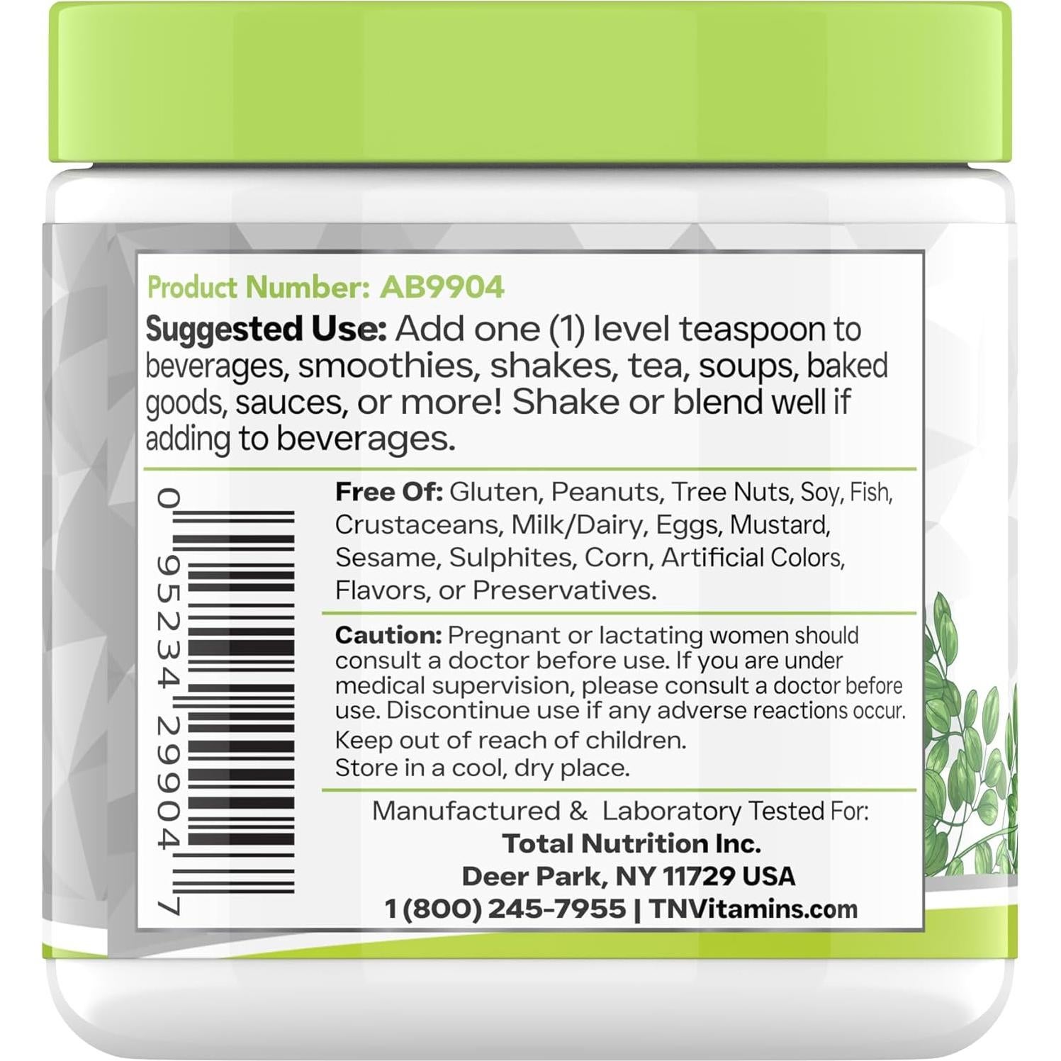 Polvo de Moringa Orgánico TNVitamins 100% Puro 132g