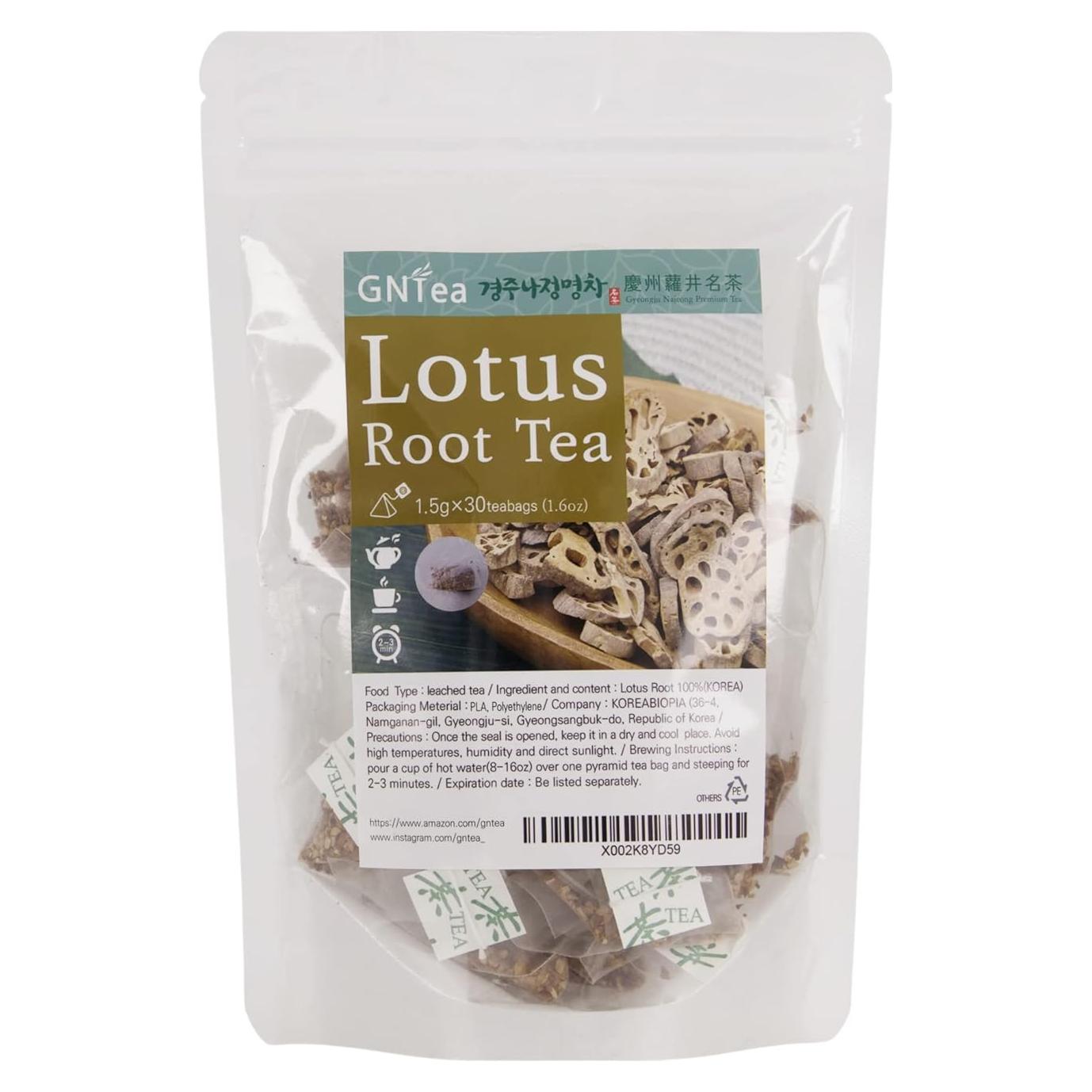Té de raíz de loto vegano GNTea 30 bolsitas 45g