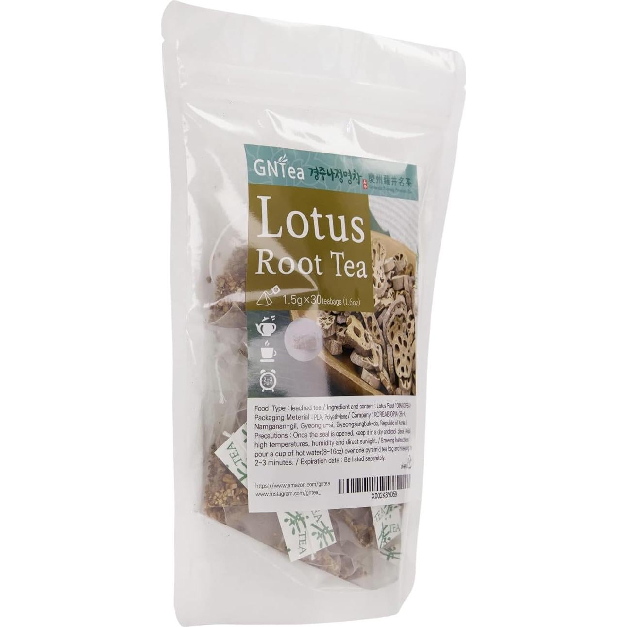 Té de raíz de loto vegano GNTea 30 bolsitas 45g