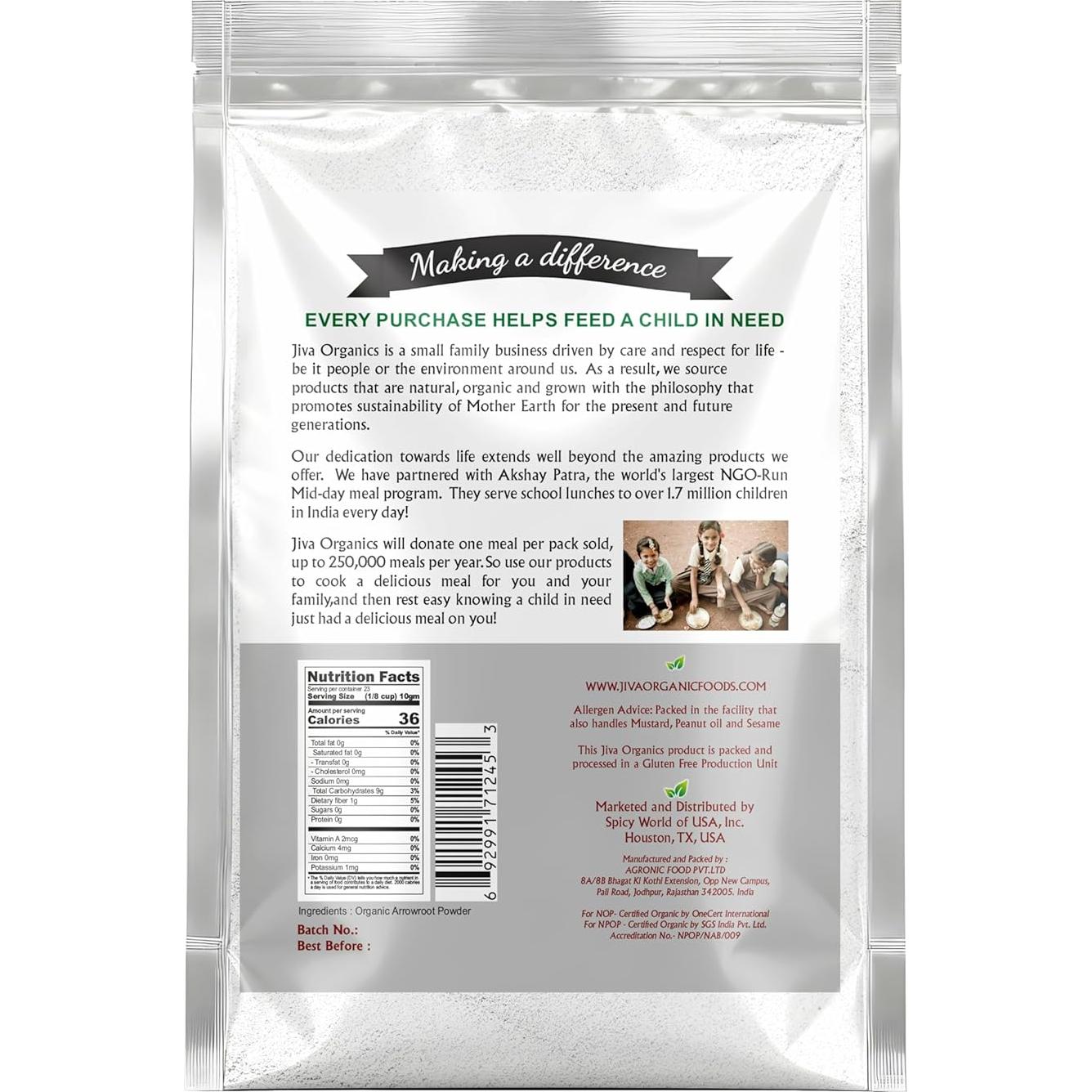 Harina de Arrurruz Orgánica Jiva Organics 227g Sin Gluten