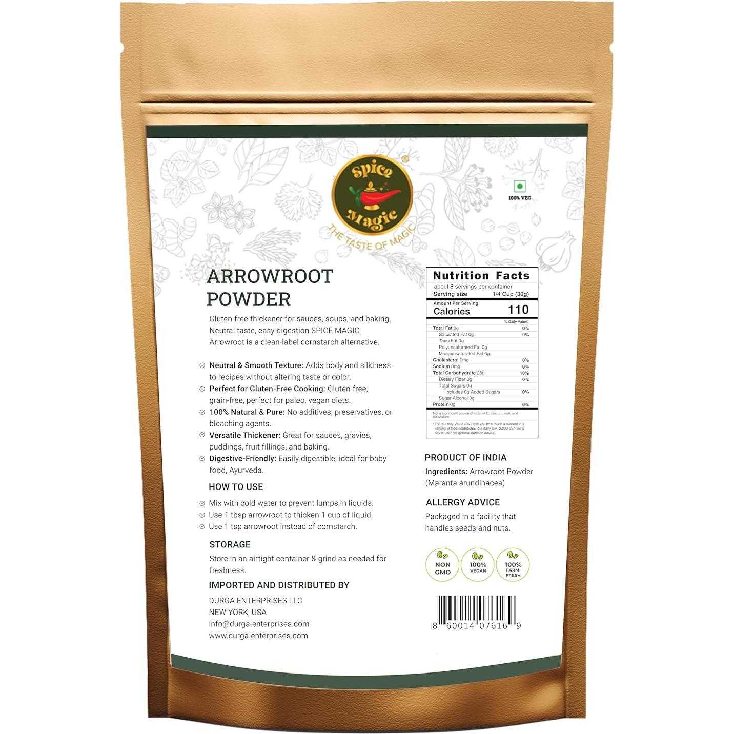 Polvo de Arrurruz Spice Magic 226g - Sin Gluten, Ideal para Salsas