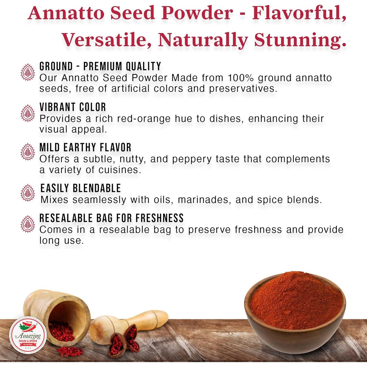 Polvo de Achiote 113.4g Chiles y Especias Asombrosos - Sabor y Color