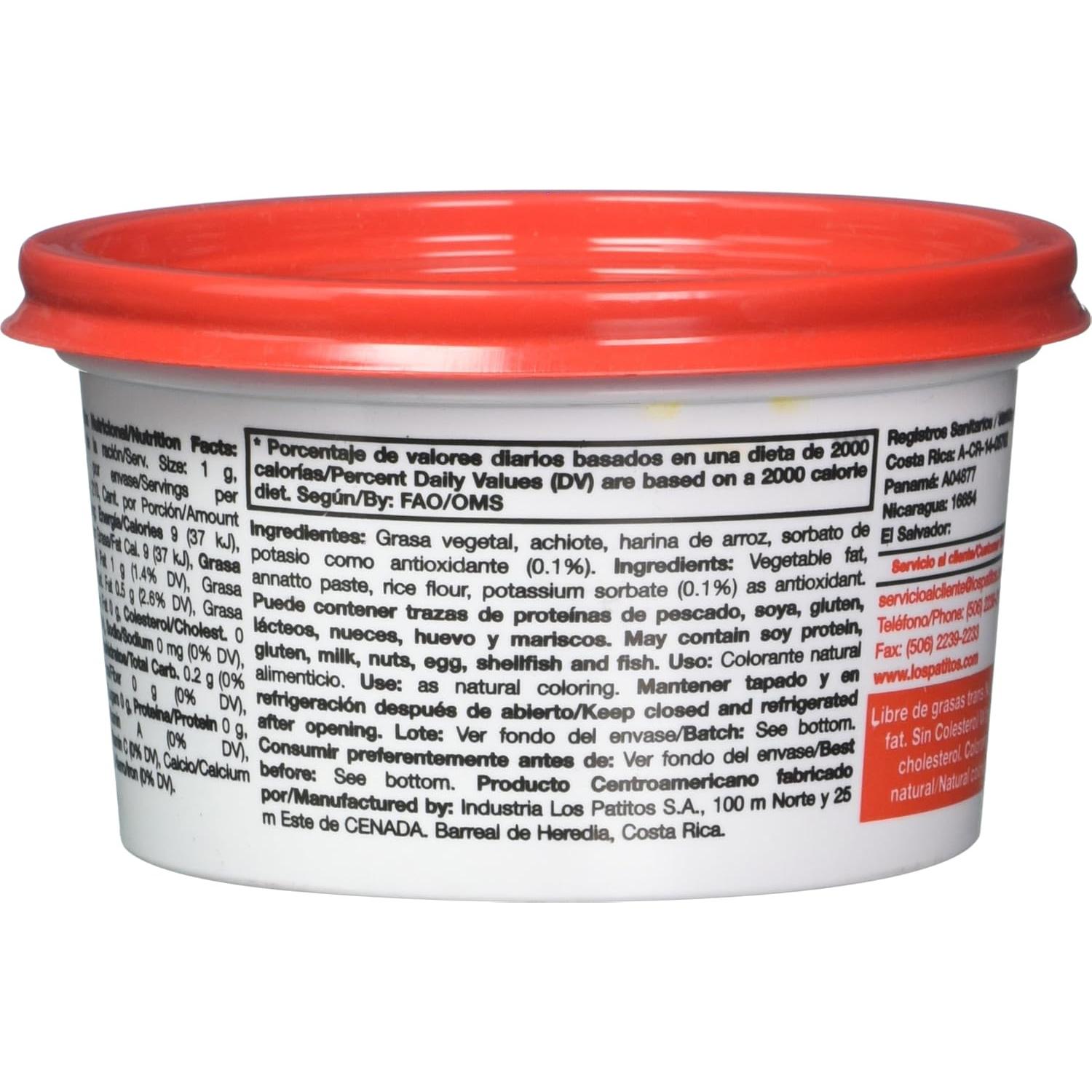 Pasta de Achiote Los Patitos 210 g - Condimento Tradicional