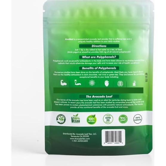 Té AvoShot Avocado Tea Co. | Polvo de Hoja de Aguacate 60g