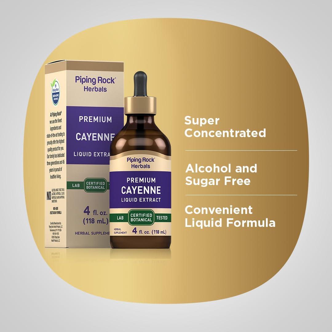 Gotas de Pimiento Cayena Piping Rock 118 ml | Extracto Líquido Vegetariano