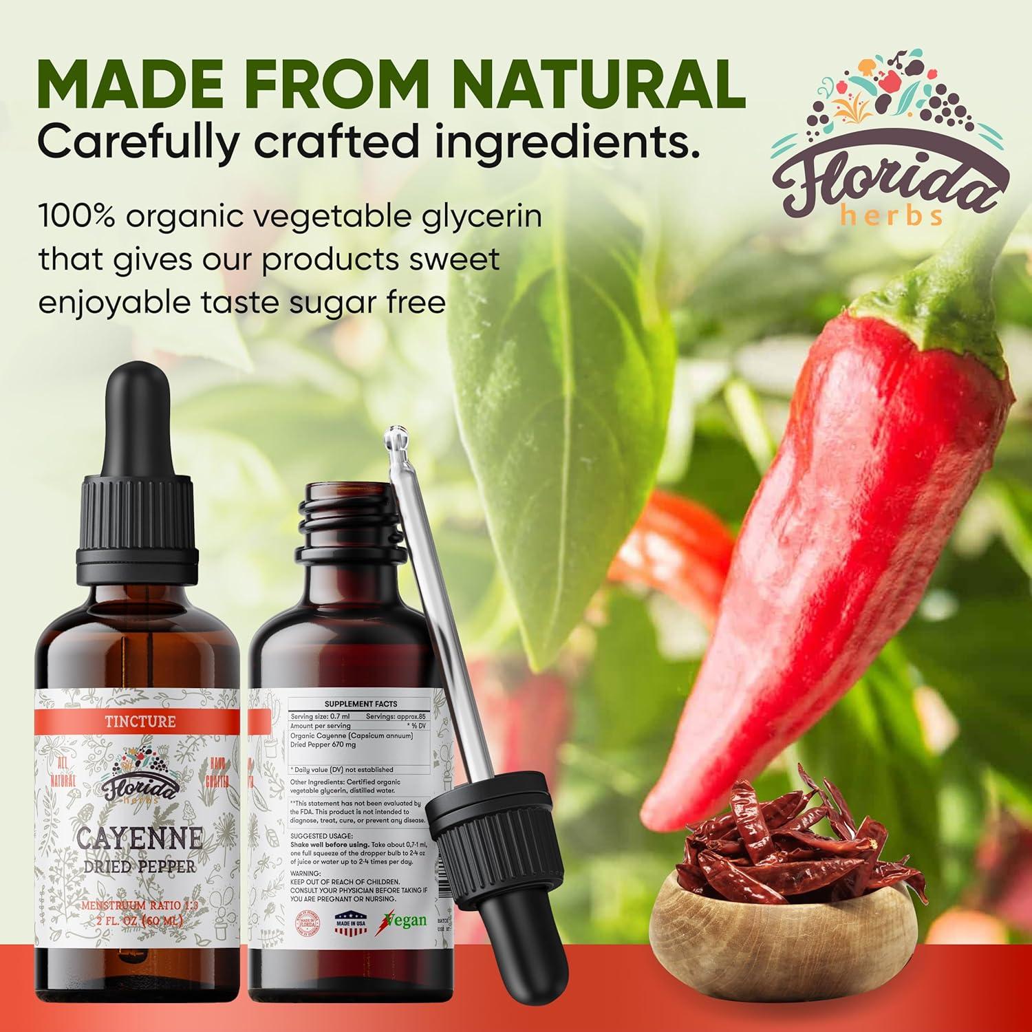 Extracto de Tintura de Cayena Orgánica Florida Herbs 59 ml