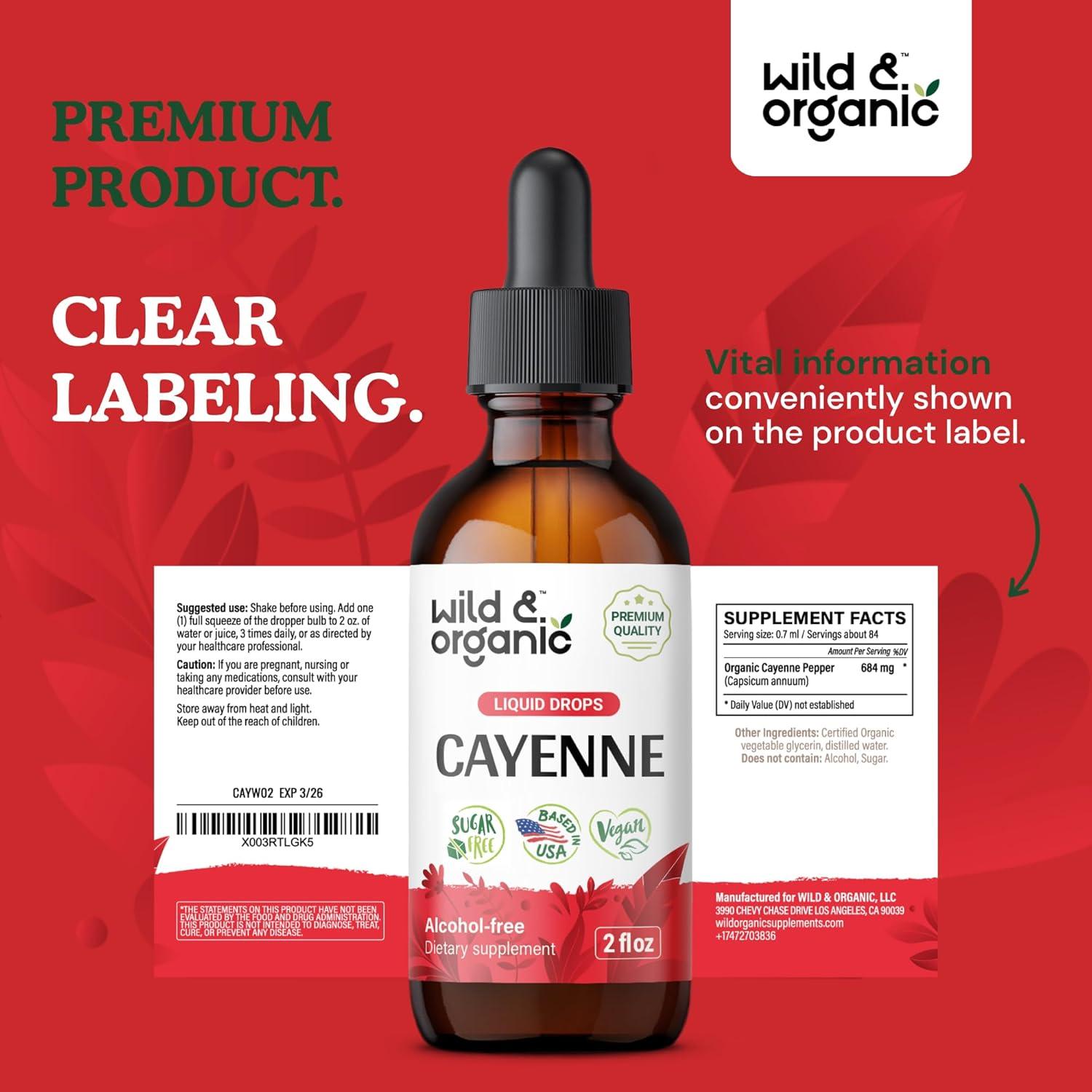 Tintura de Pimiento Cayena Silvestre y Orgánico 59 ml - Suplemento Digestivo