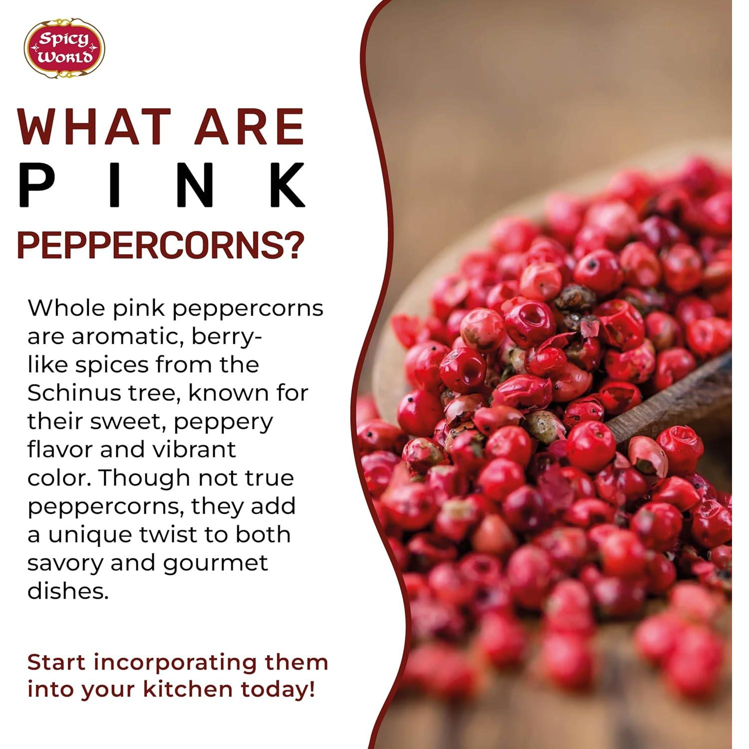 Pimienta Rosa Entera Spicy World 113g - Esterilizada, Vegana