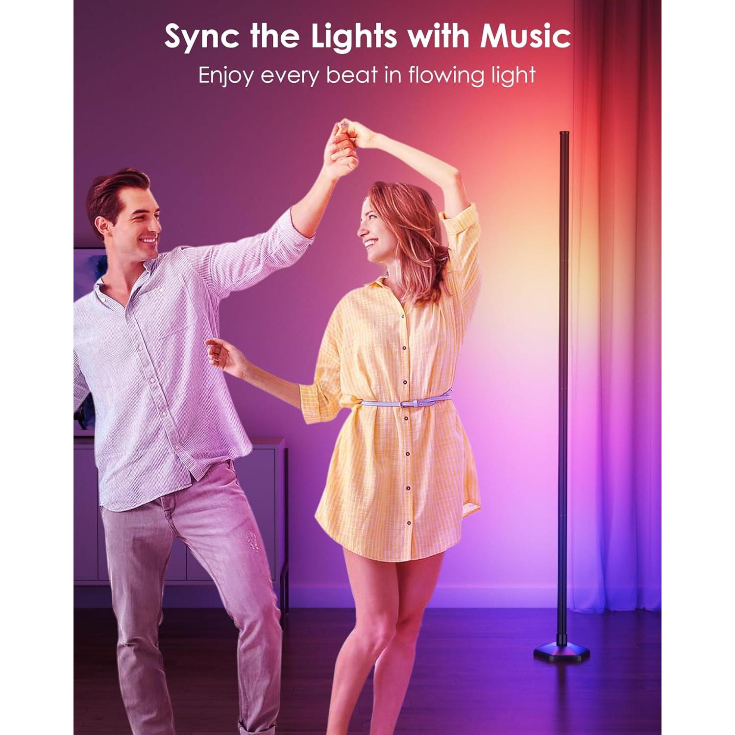 Lámpara de Piso LED CCACC 165cm RGB Control Remoto