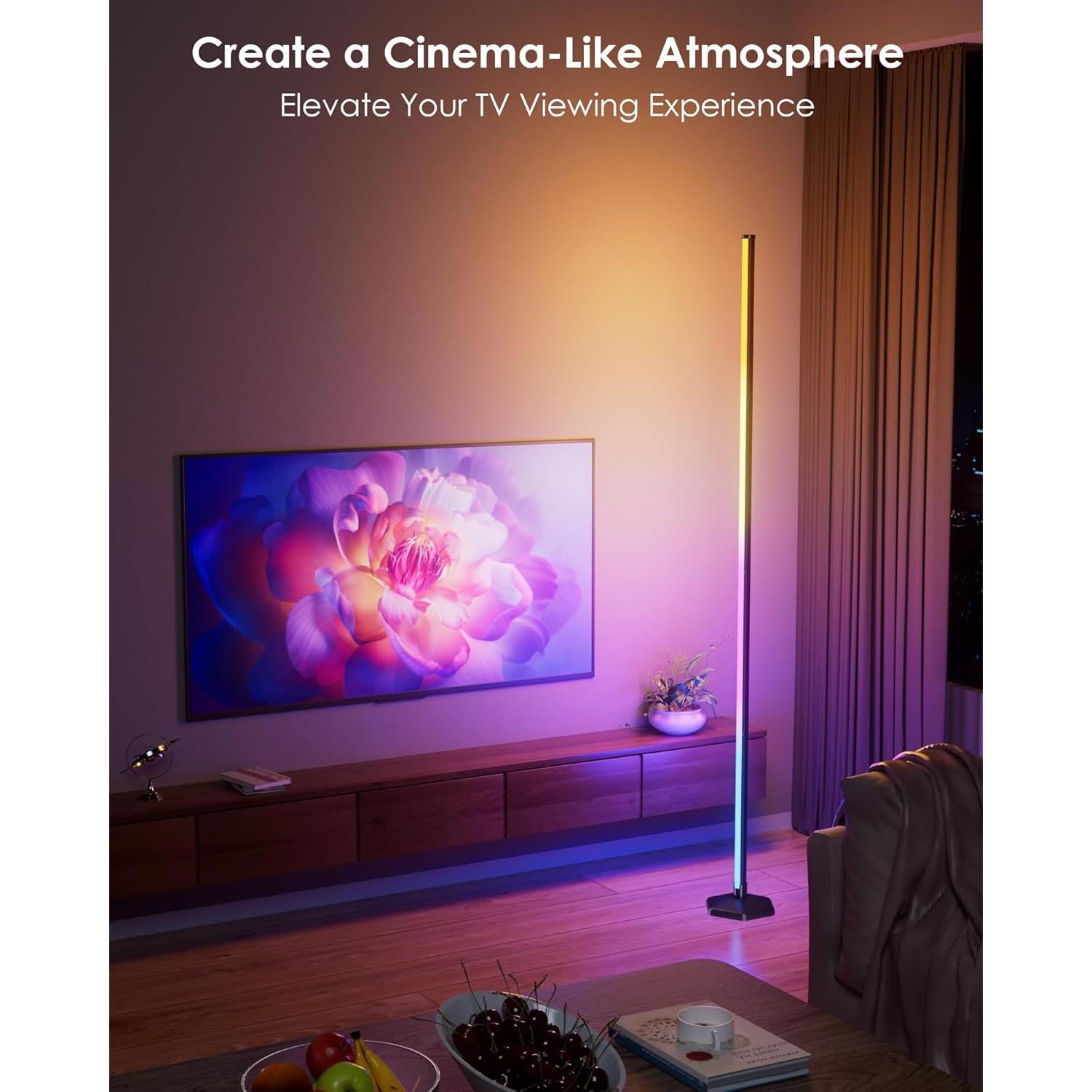 Lámpara de Piso LED CCACC 165cm RGB Control Remoto