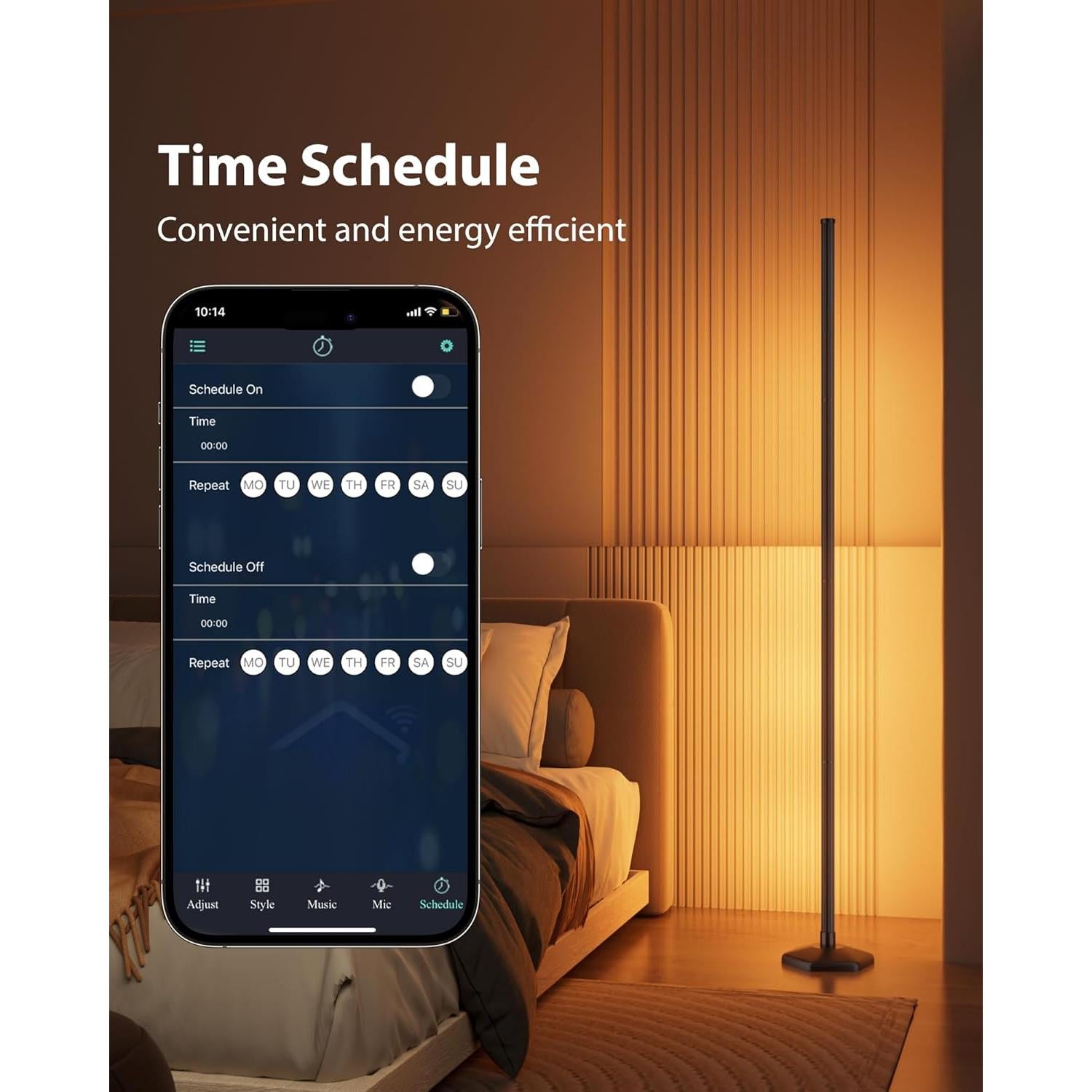 Lámpara de Piso LED CCACC 165cm RGB Control Remoto