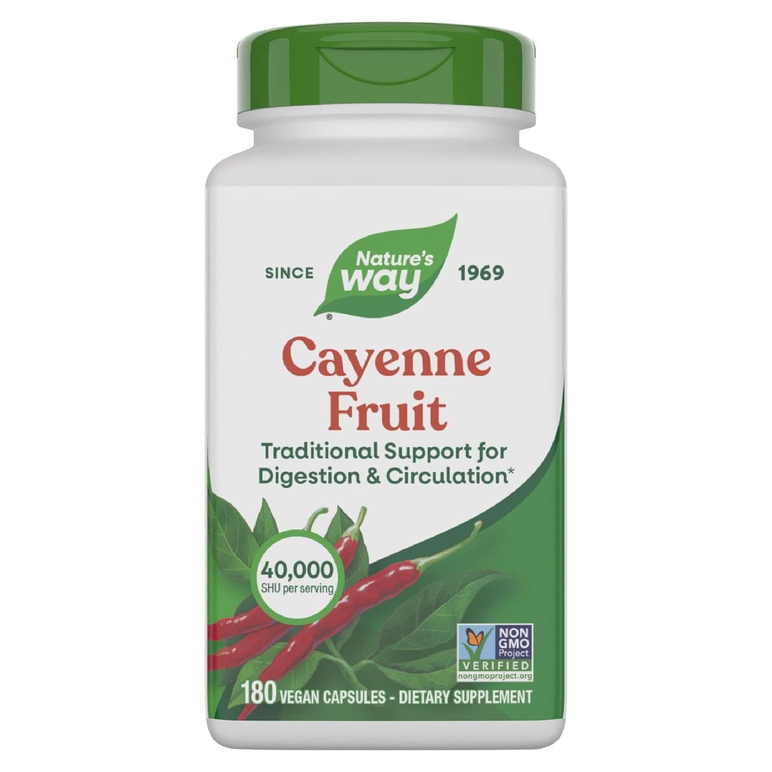 Cápsulas de Pimienta de Cayena Nature's Way 180 Veganas