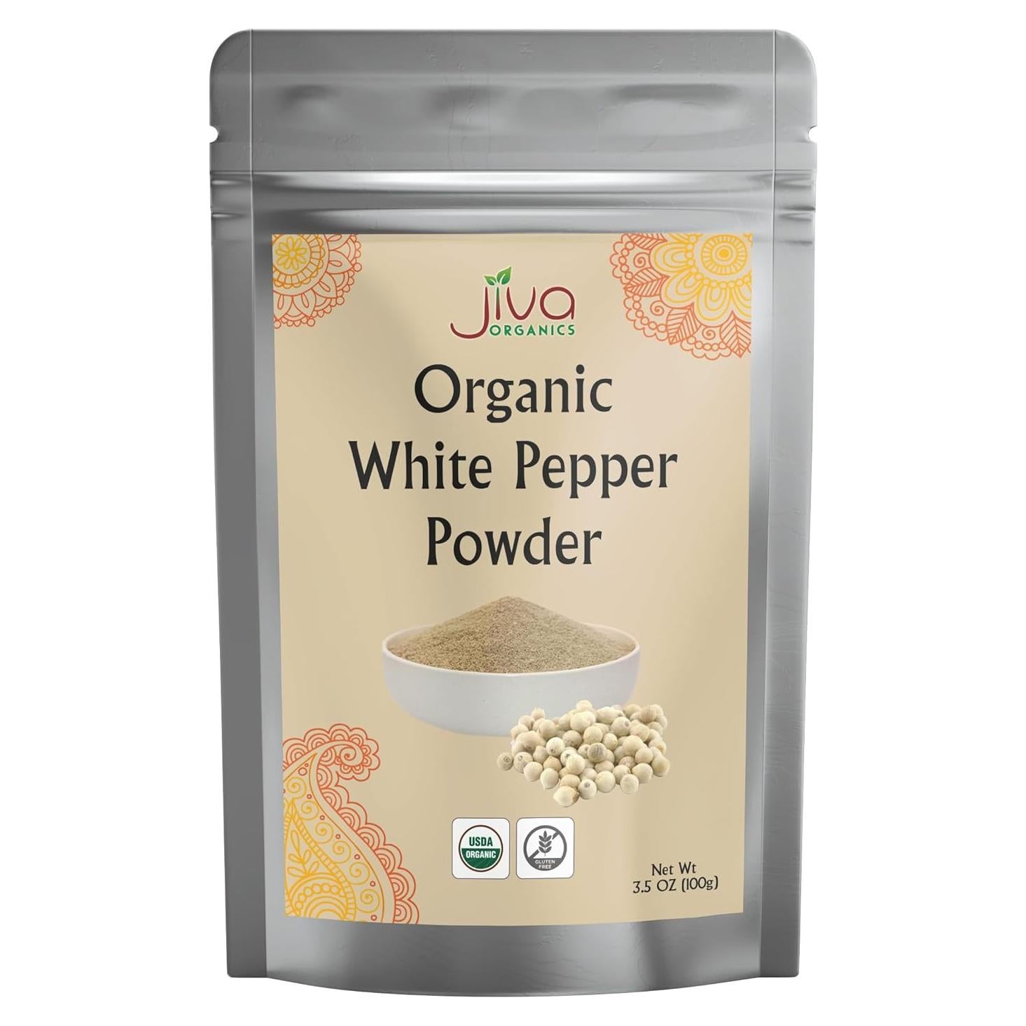 Pólvora de Pimienta Blanca Orgánica Jiva Organics 100g - Sabor Intenso