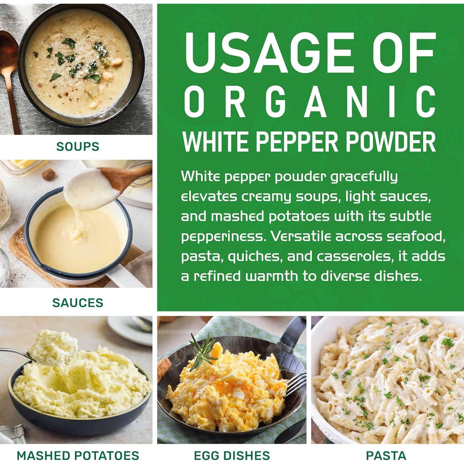 Pólvora de Pimienta Blanca Orgánica Jiva Organics 100g - Sabor Intenso