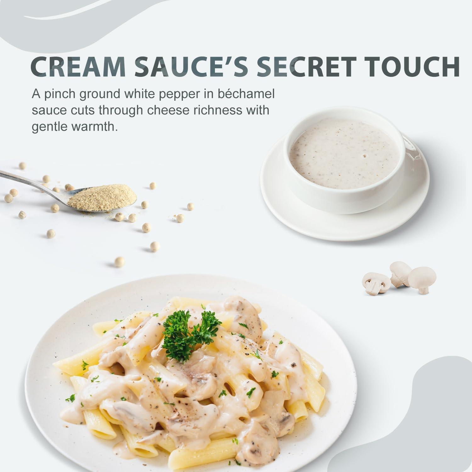 Pimienta Blanca Molida Soeos 510g, 100% Natural y Kosher