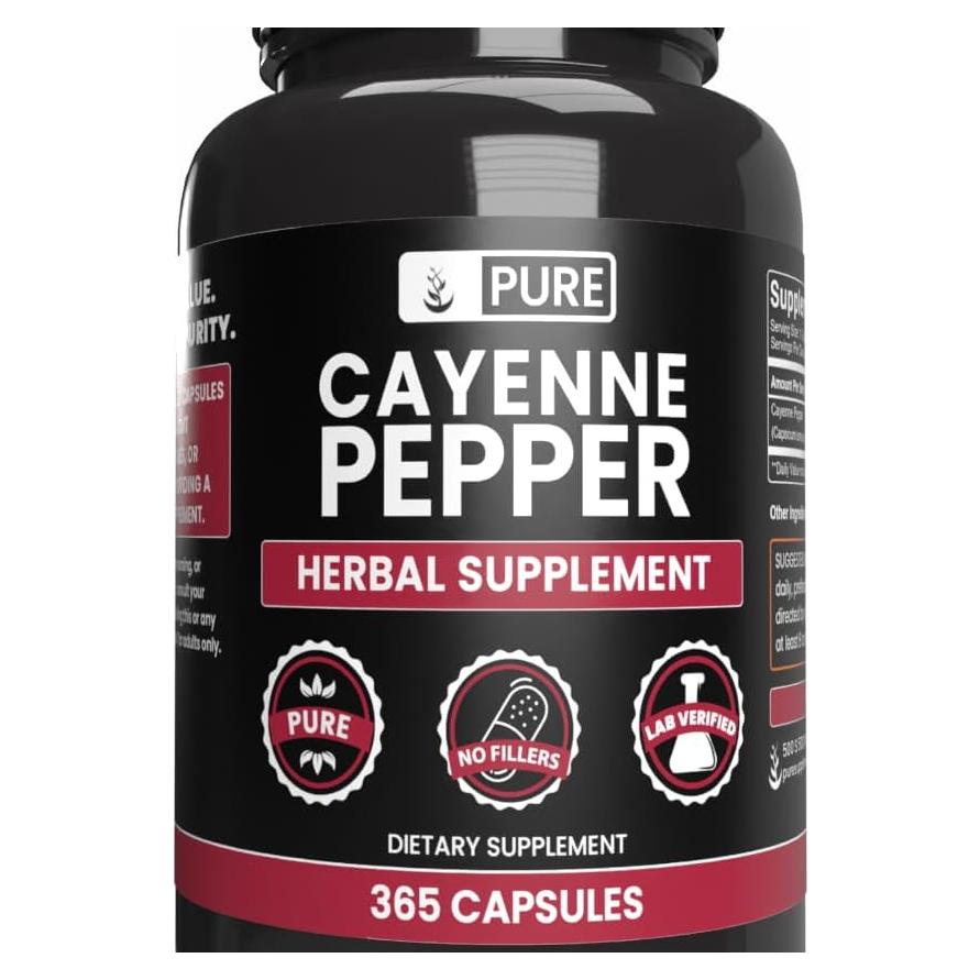 Cápsulas de Pimienta de Cayena Ingredientes Originales 365 Unidades