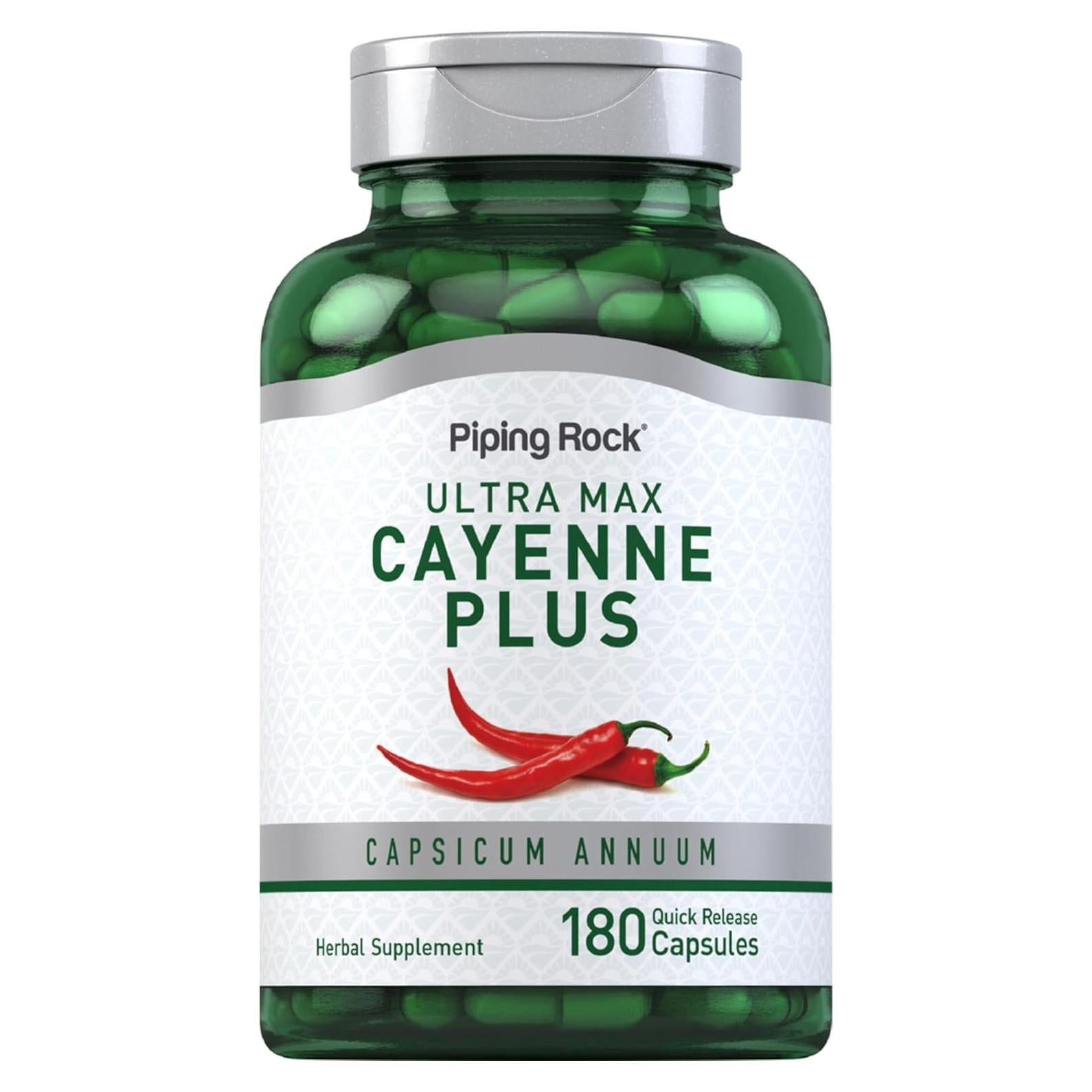 Cápsulas de Pimienta de Cayena Piping Rock 180 Unidades