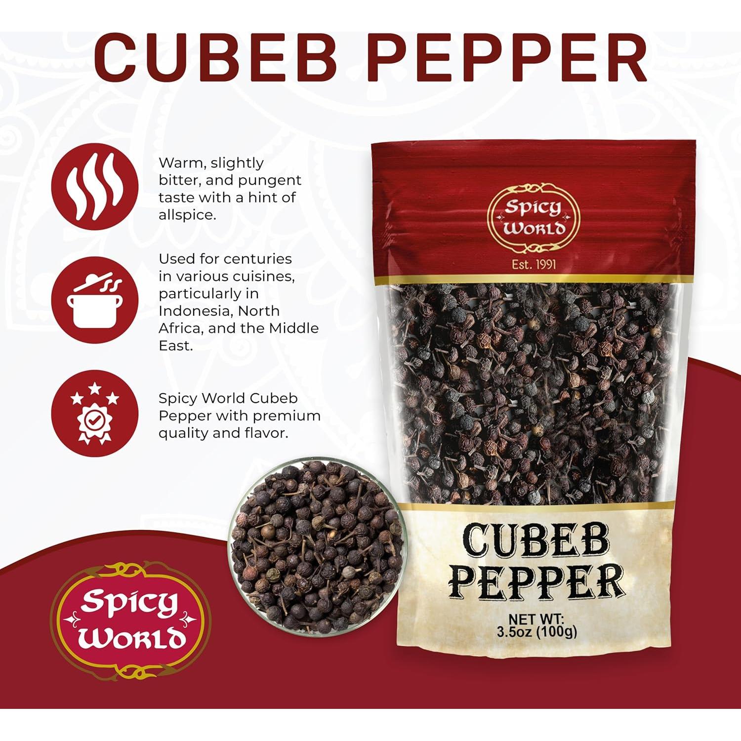 Pimienta Cubeb Premium Mundo Picante 100g - Pura y Natural