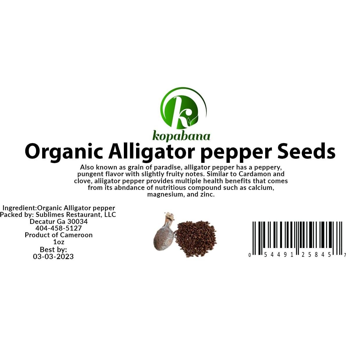 Semillas de Pimienta de Cocodrilo Orgánica Kopabana 28g