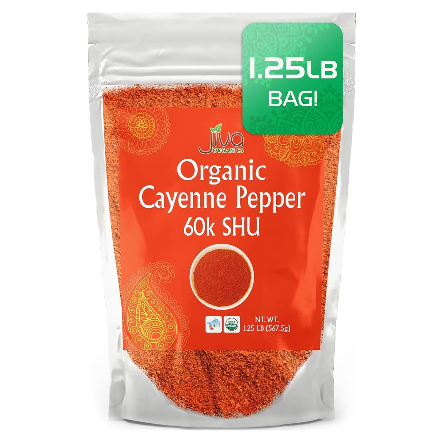 Pólvora de Pimiento Cayena Orgánico Jiva 0.57 kg 60K SHU