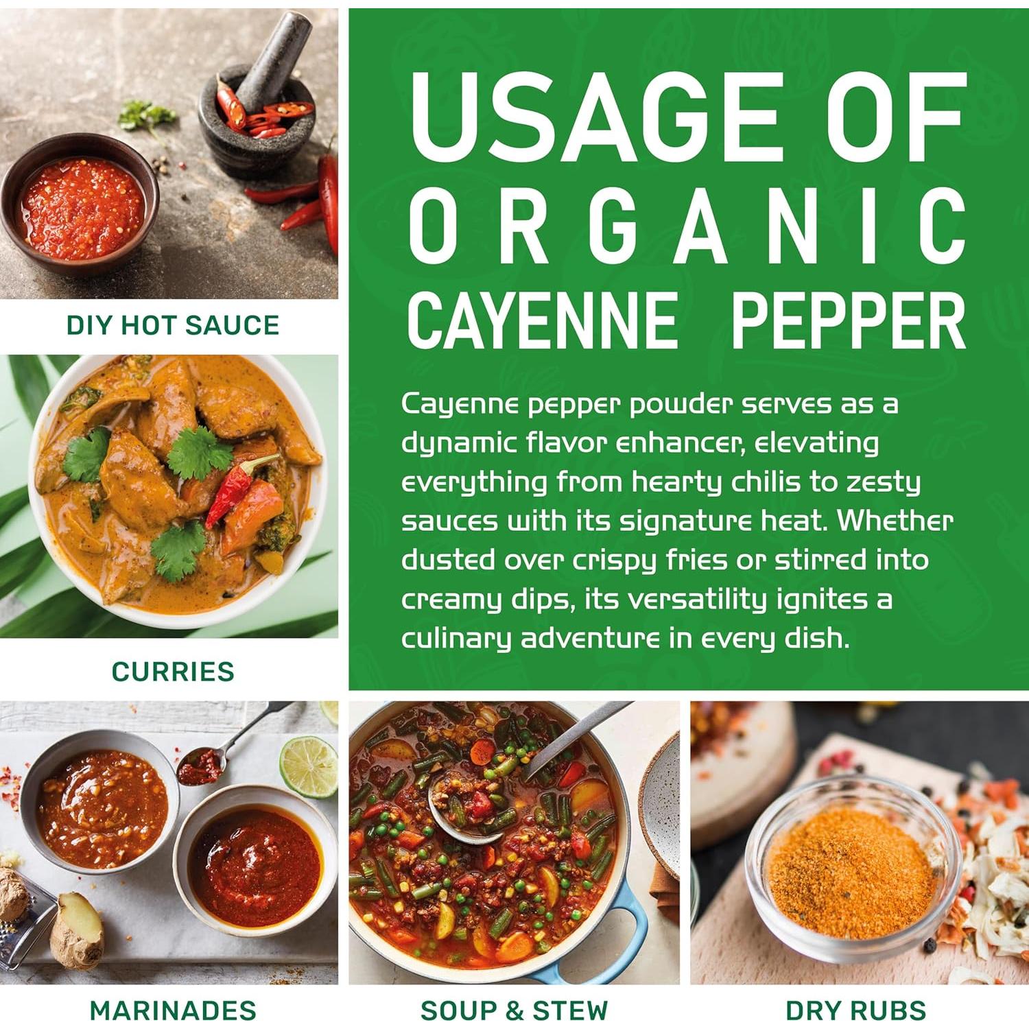 Pólvora de Pimiento Cayena Orgánico Jiva 0.57 kg 60K SHU