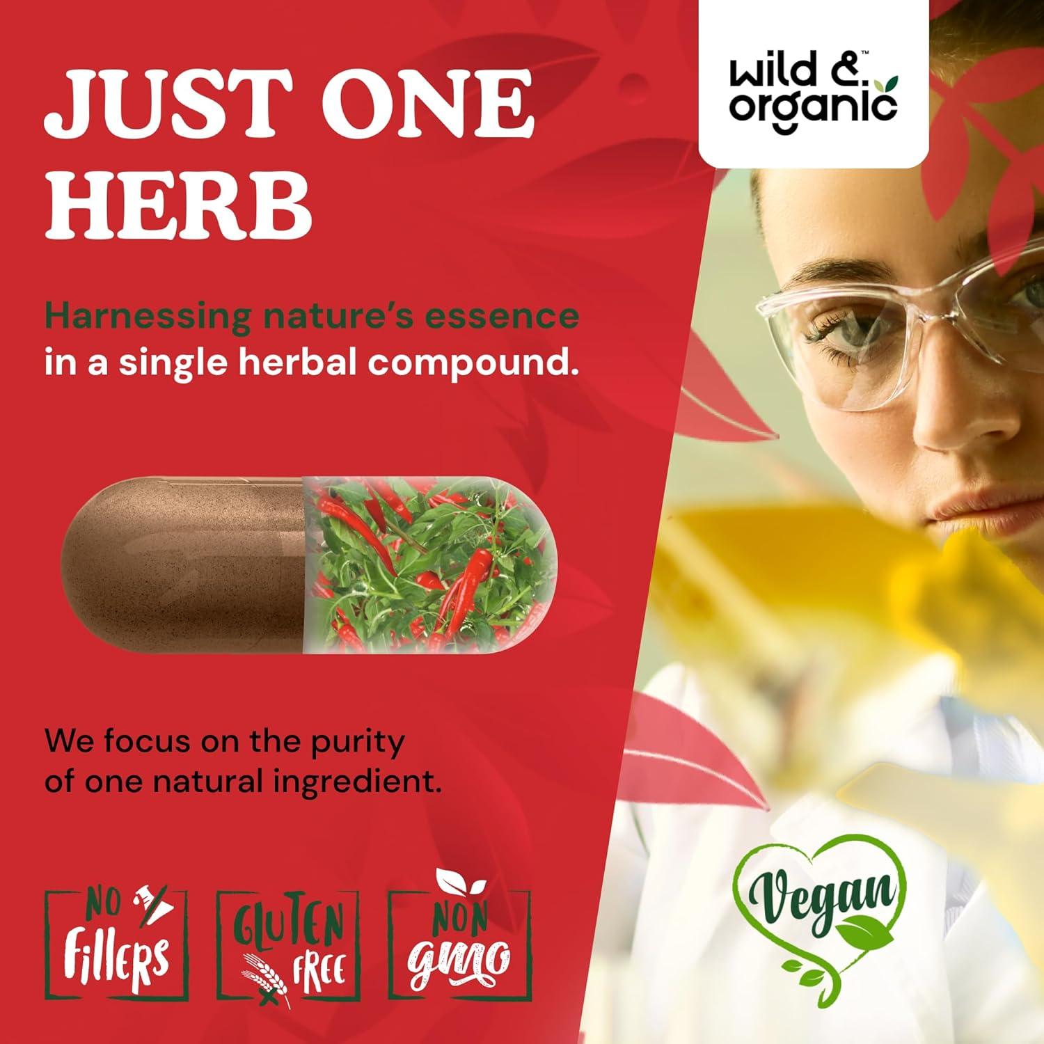 Cápsulas de Pimienta de Cayena Silvestre y Orgánica 500 mg - 90 Caps