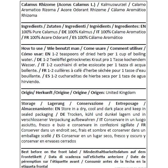 Té de Rizoma de Calamo Orgánico Shender Group 100g Puro