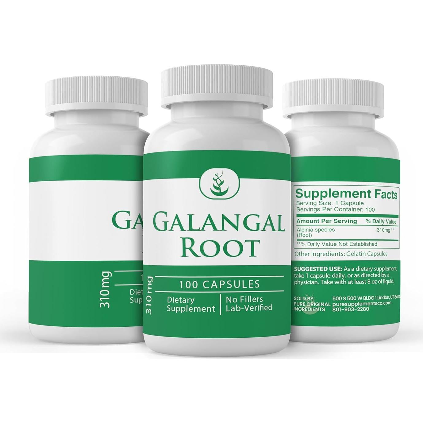 Cápsulas de Raíz de Galanga 100% Pura - Ingredientes Originales