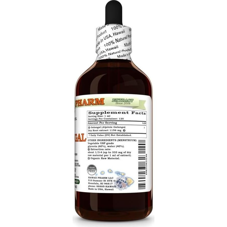 Extracto de Galanga Hawaii Pharm 118.29 ml Natural Vegano