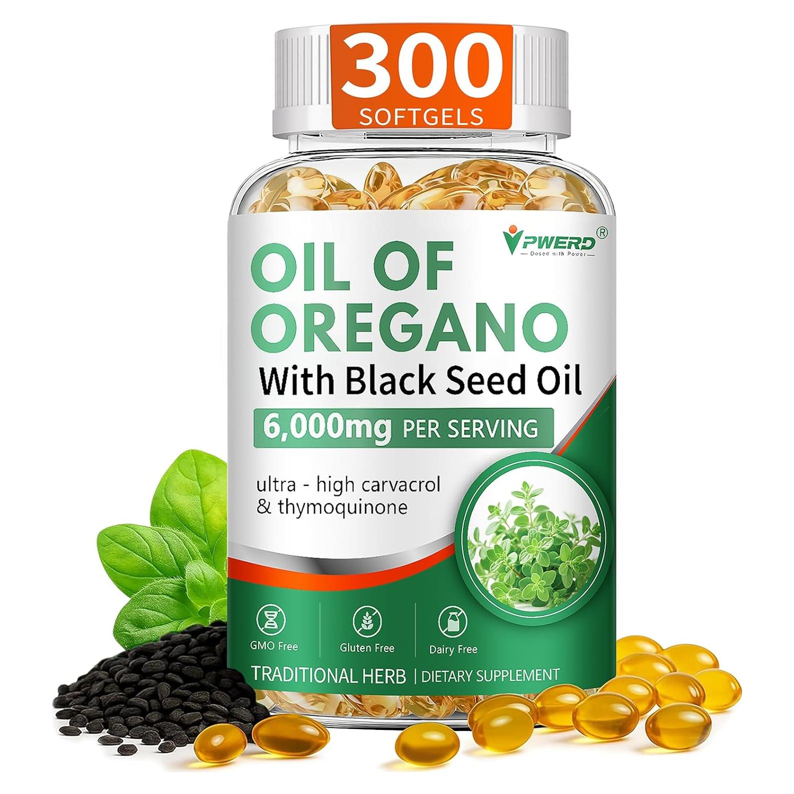 Cápsulas de Gel Suave PWERD Aceite de Orégano 300 Unidades