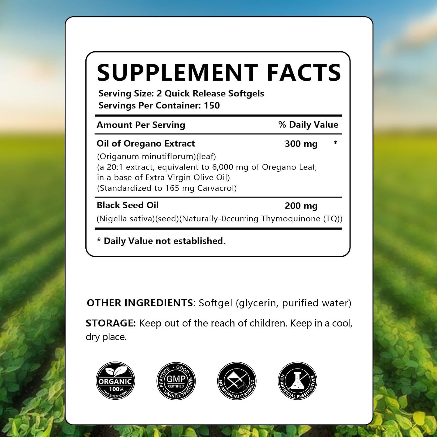 Cápsulas de Gel Suave PWERD Aceite de Orégano 300 Unidades