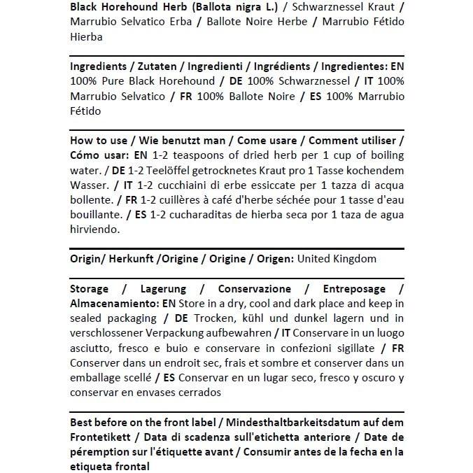 Té Herbal de Horehound Negro Health Embassy 100g - Ballota Nigra