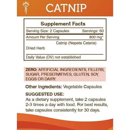Cápsulas Catnip 800 mg Secretos de la Tribu - 120 Unidades