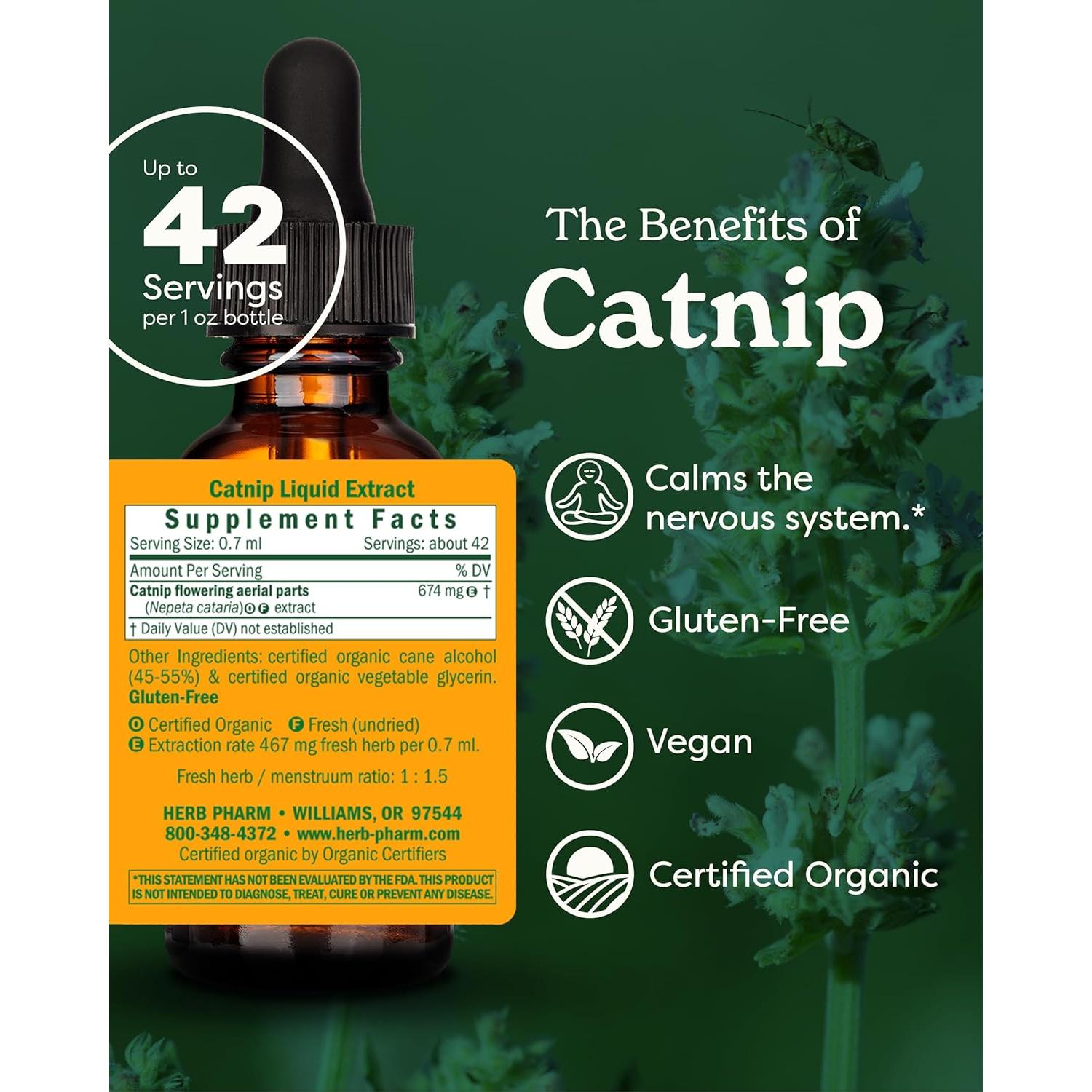Extracto Líquido de Nepeta Cataria Orgánico Herb Pharm 29.57 ml