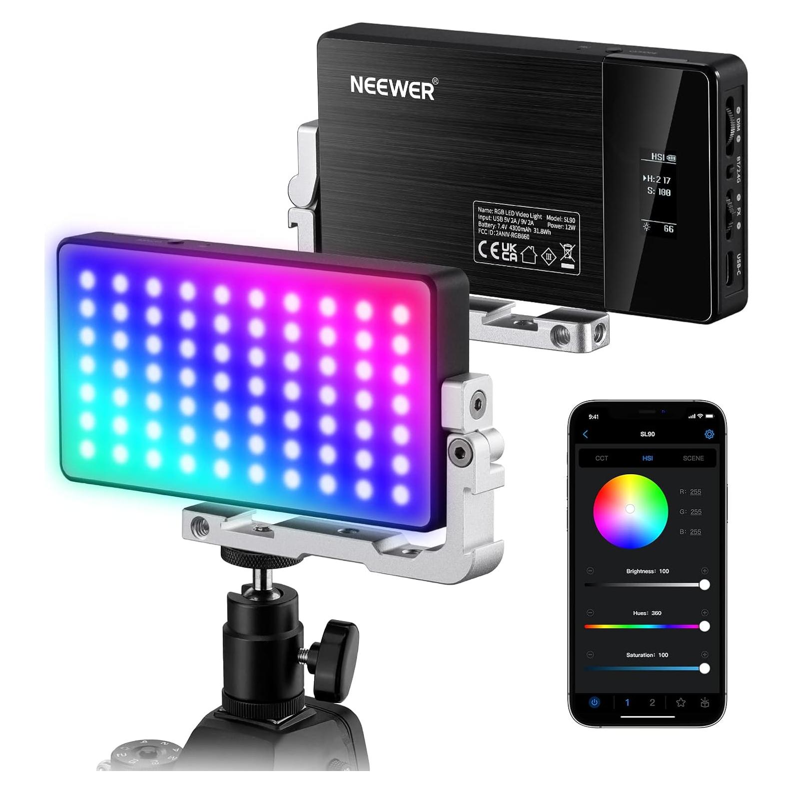 Luz de Video LED RGB NEEWER SL90 2500-10000K 4300mAh