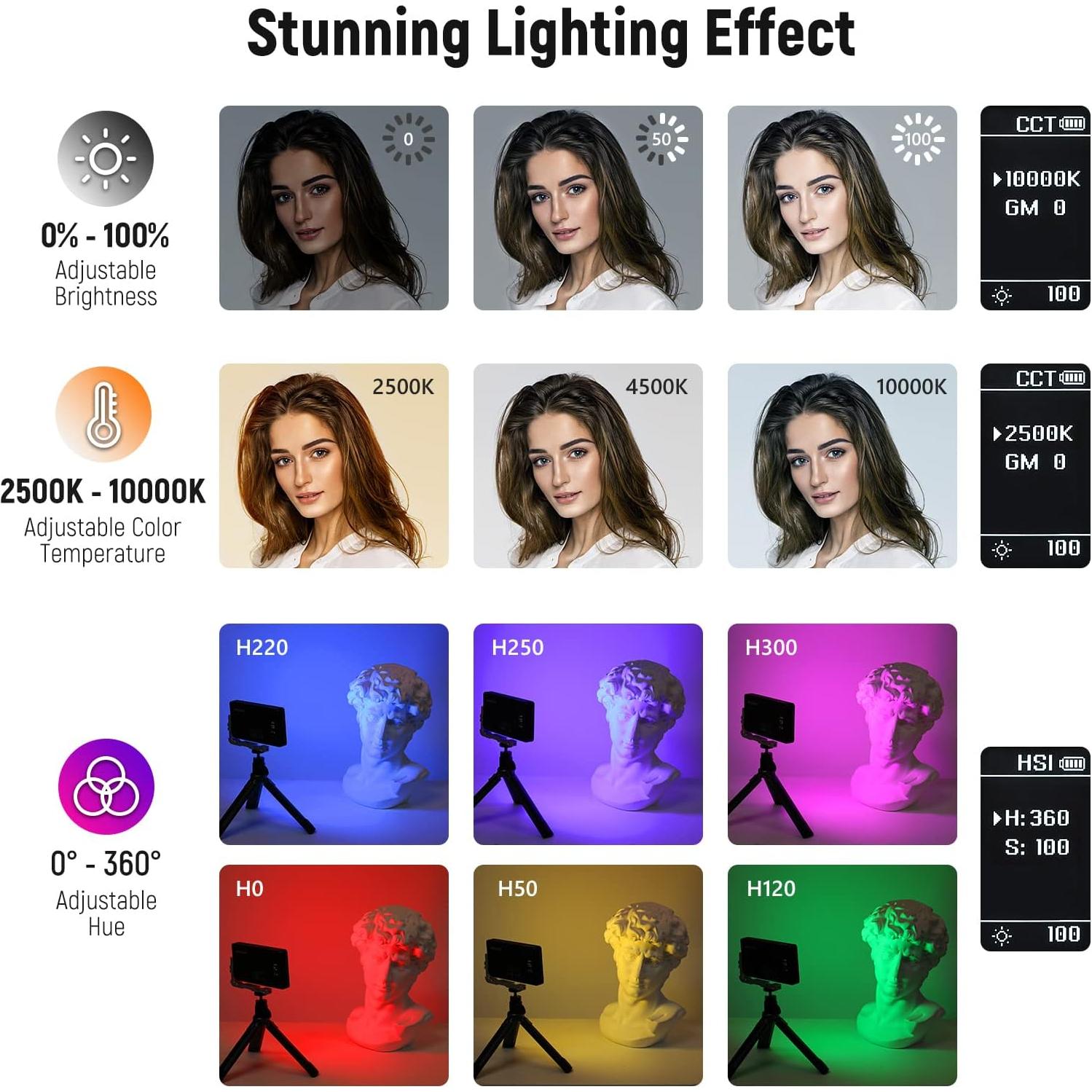 Luz de Video LED RGB NEEWER SL90 2500-10000K 4300mAh