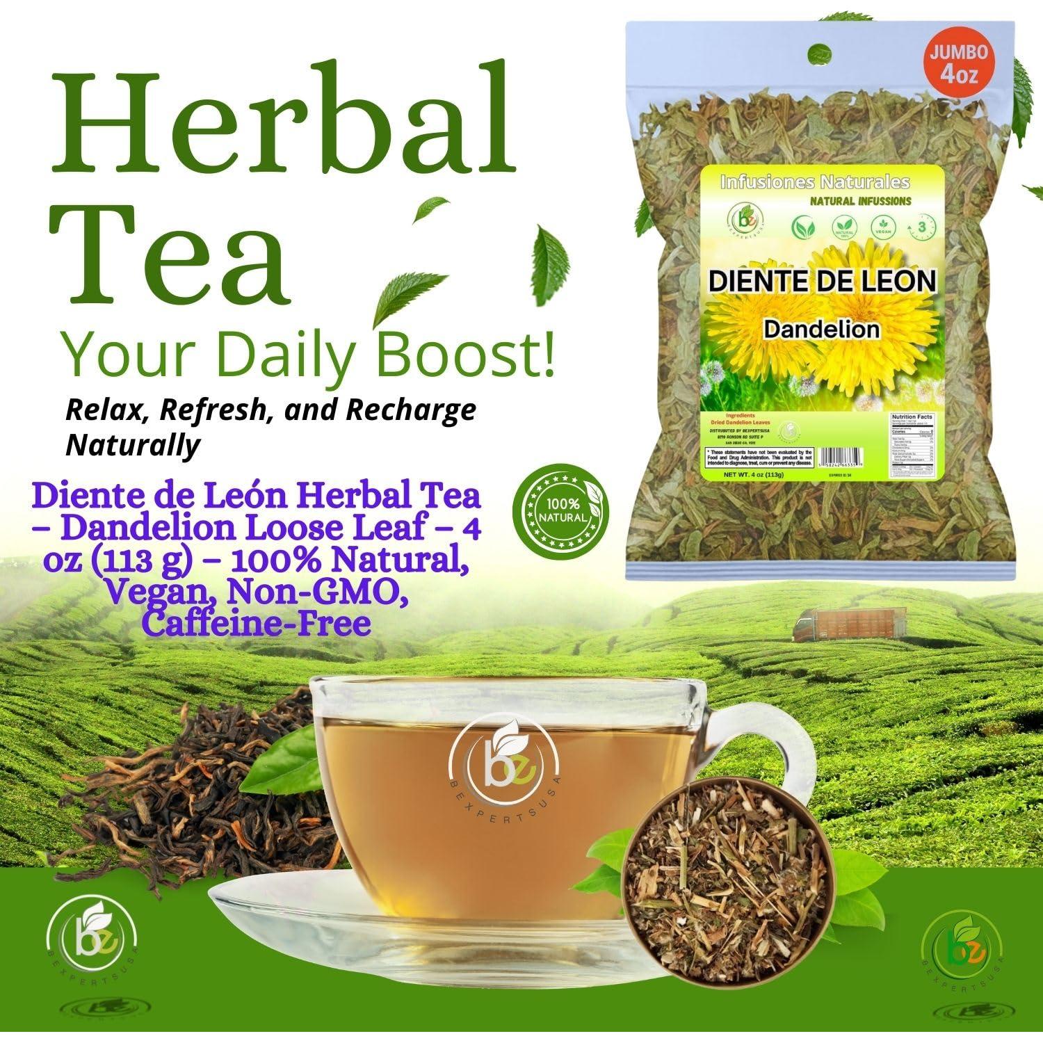 Té Herbal Diente de León BexpertsUSA 113 g 100% Natural Vegano