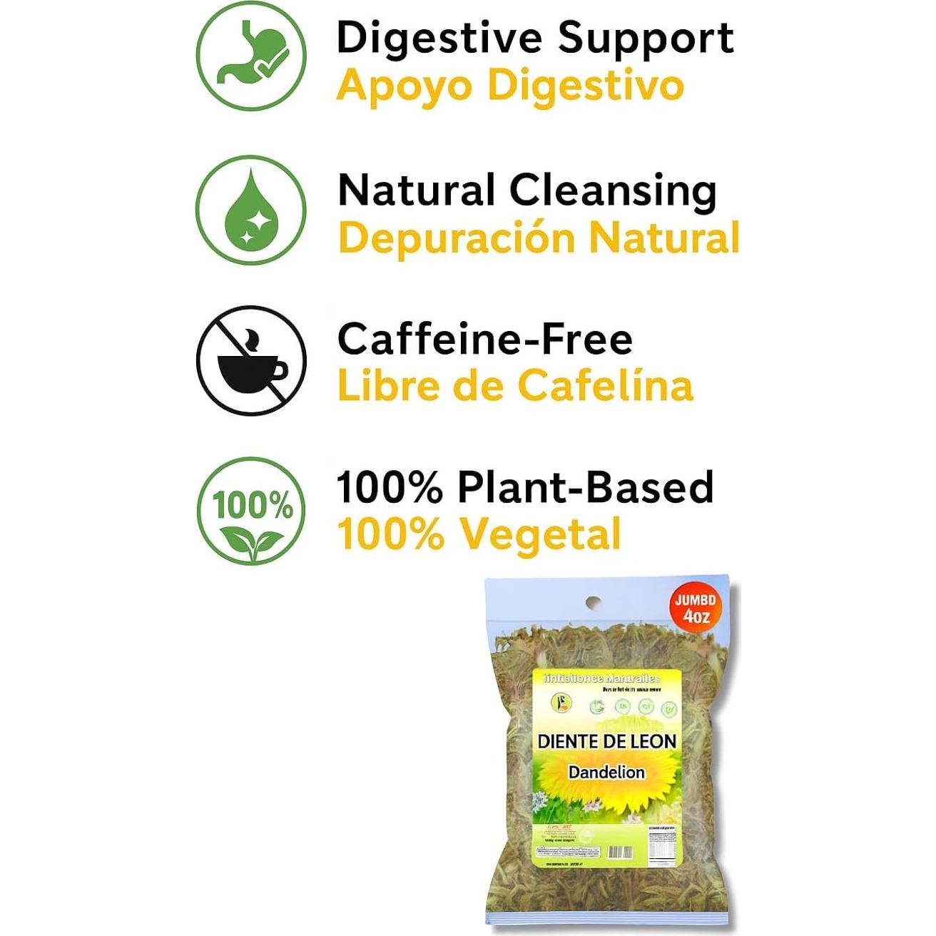 Té Herbal Diente de León BexpertsUSA 113 g 100% Natural Vegano