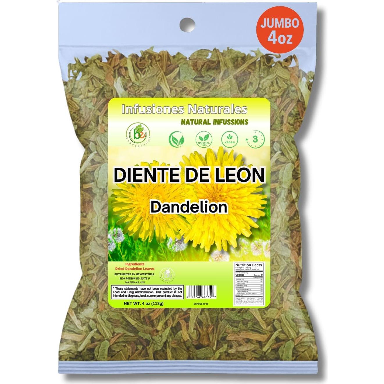 Té Herbal Diente de León BexpertsUSA 113 g 100% Natural Vegano